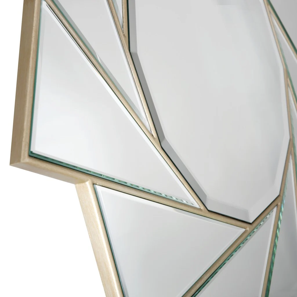 Gold Trimmed Pinwheel Wall Mirror By Homeroots - Image 7