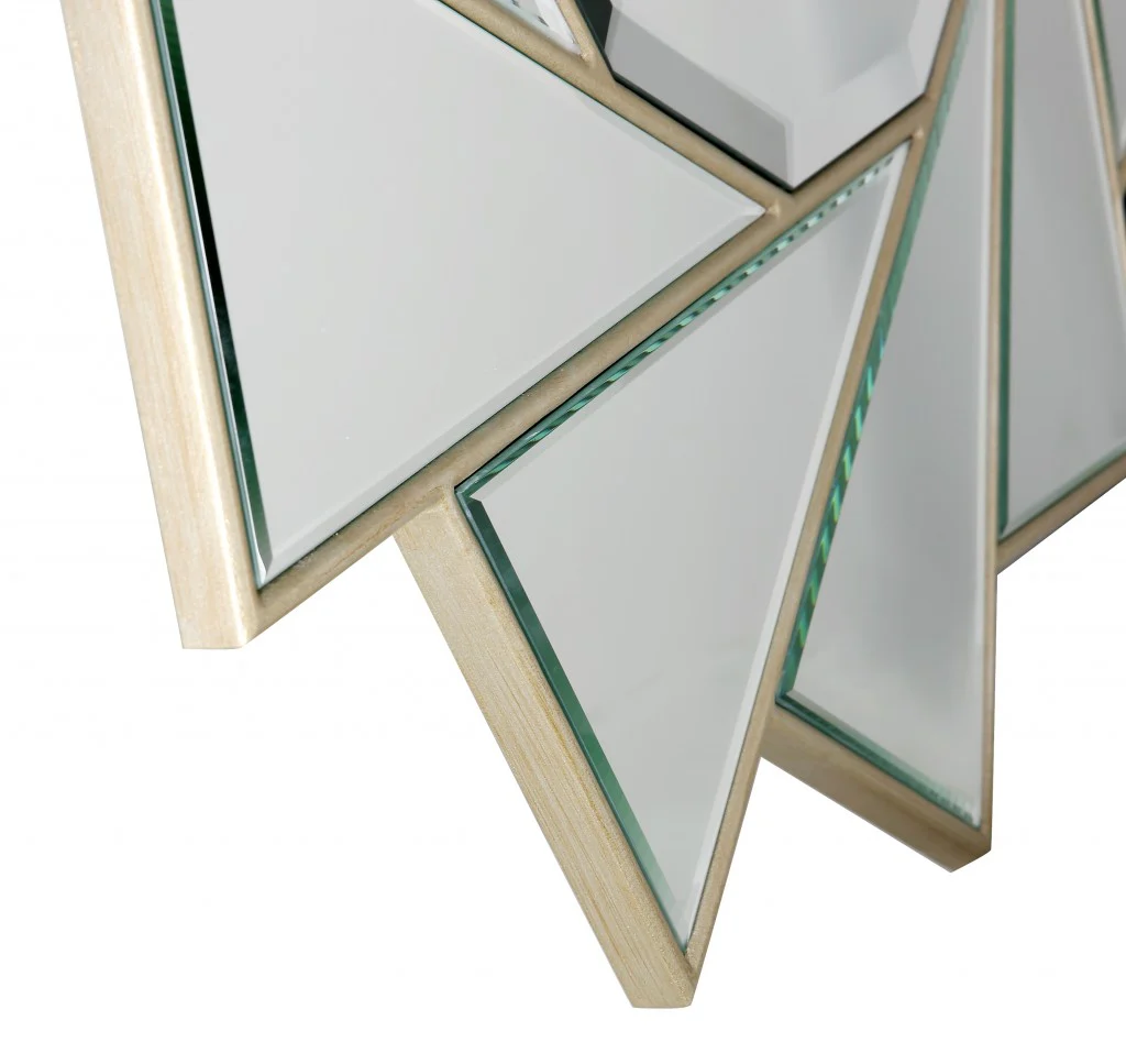 Gold Trimmed Pinwheel Wall Mirror By Homeroots - Image 8