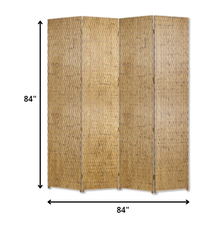Gold Wood Screen By Homeroots - Image 2
