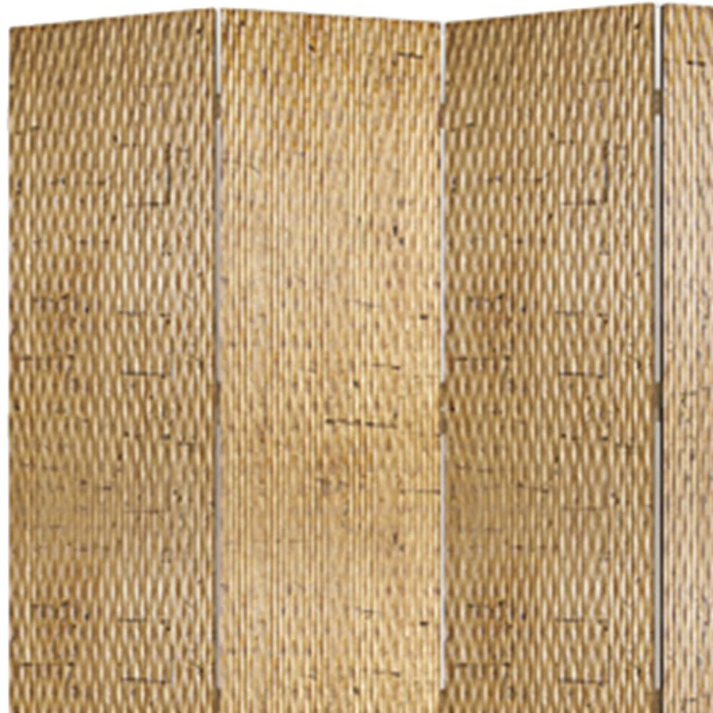 Gold Wood Screen By Homeroots - Image 5