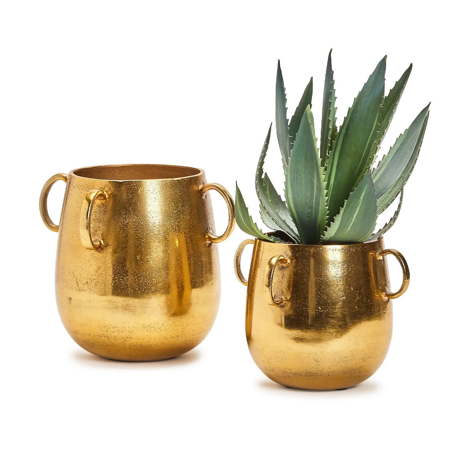 Golden Decorative Round Planters Set Of 4 By Tozai Home - Image 2