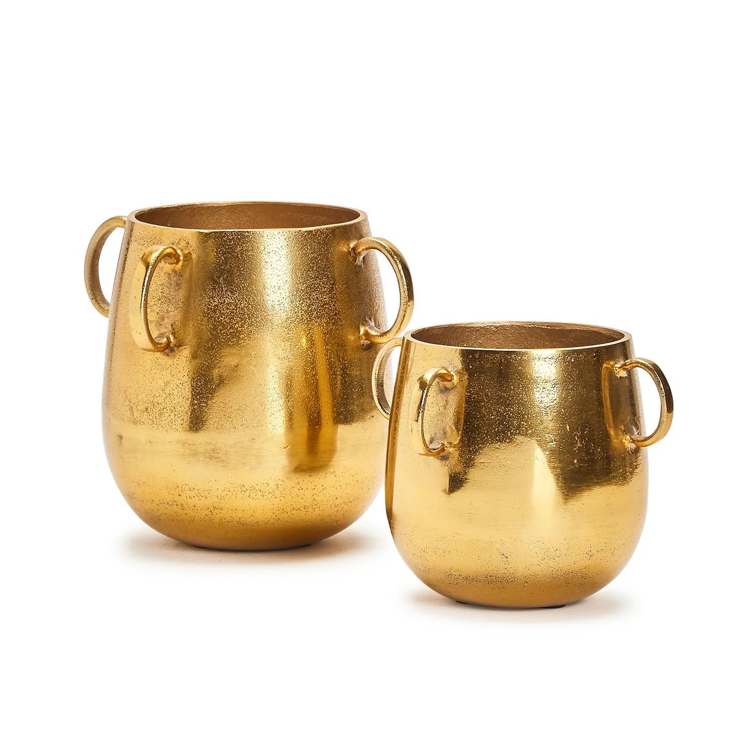 Golden Decorative Round Planters Set Of 4 By Tozai Home - Image 3
