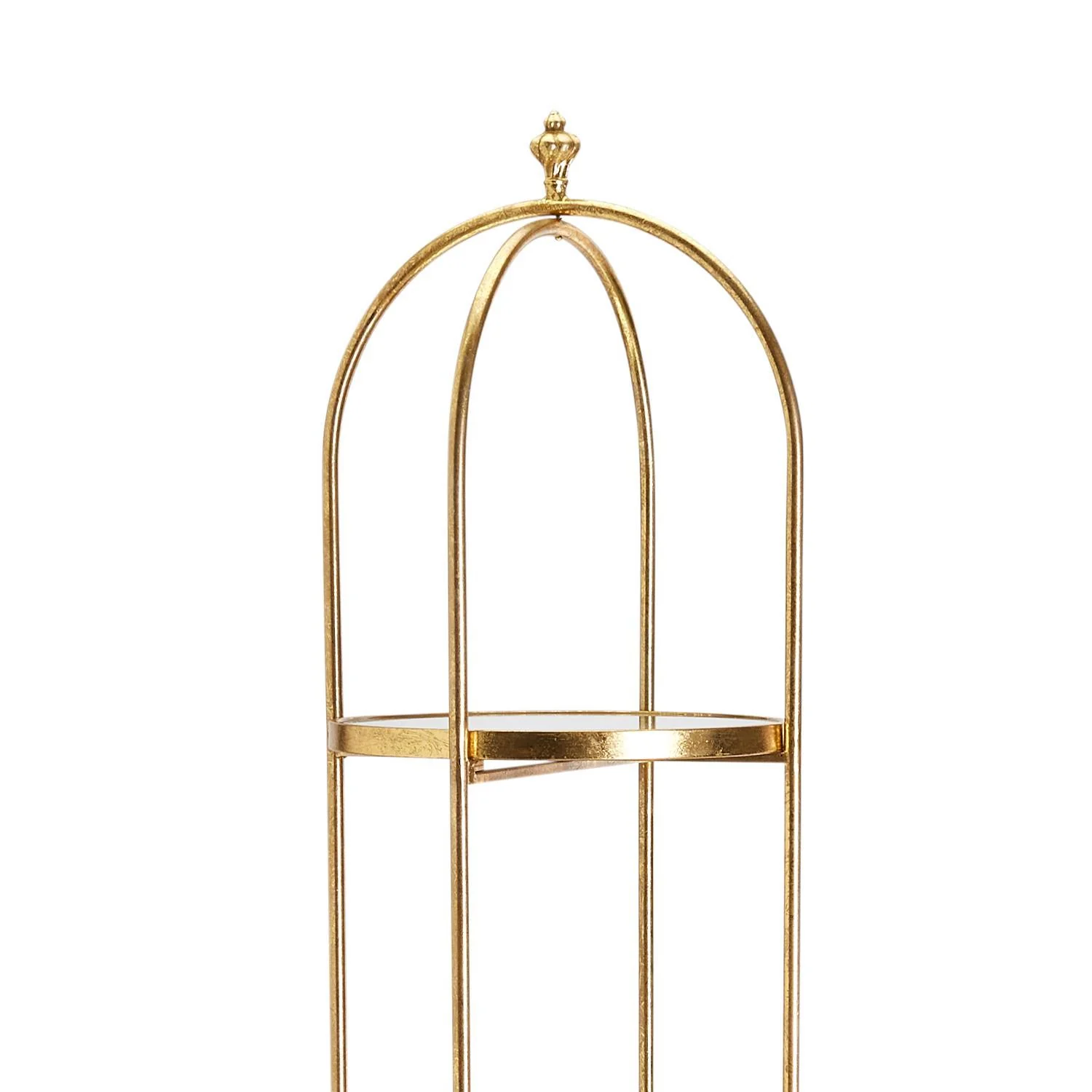 Golden Etagere with 4 Mirror Glass Shelves By Two's Company - Image 3