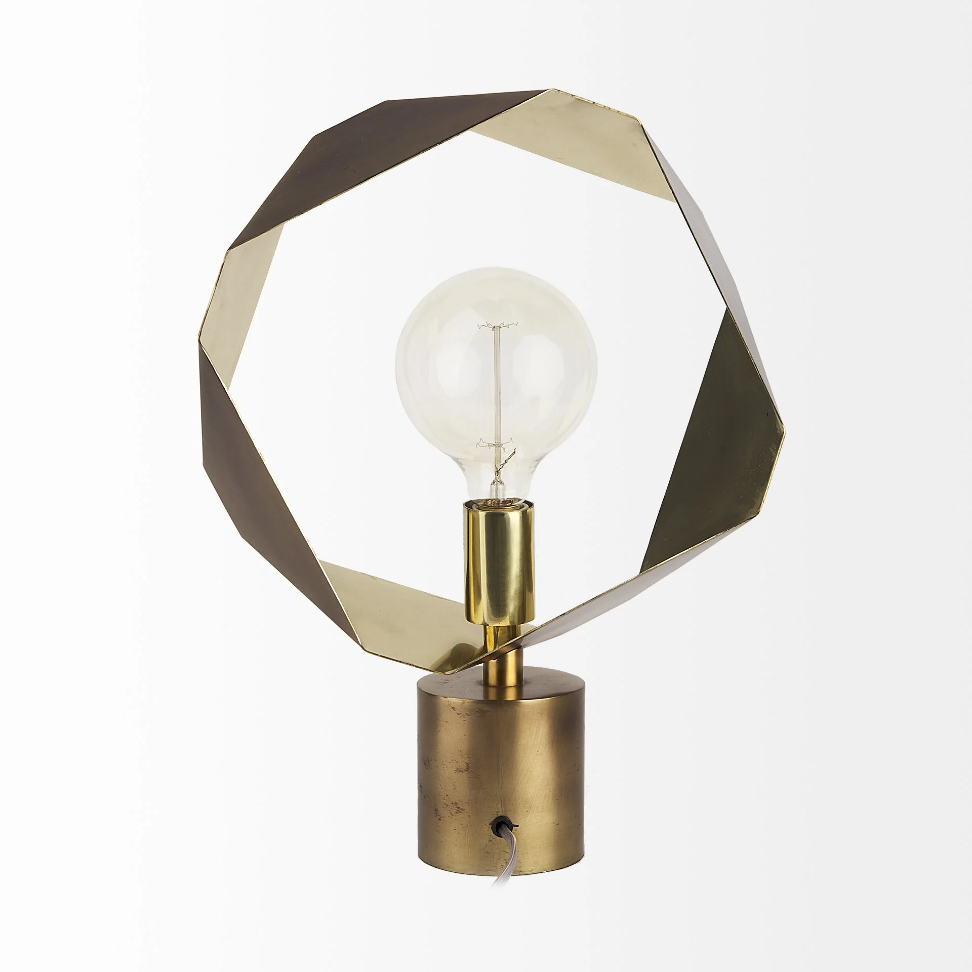 Golden Geometric Halo Table or Desk Lamp By Homeroots - Image 4