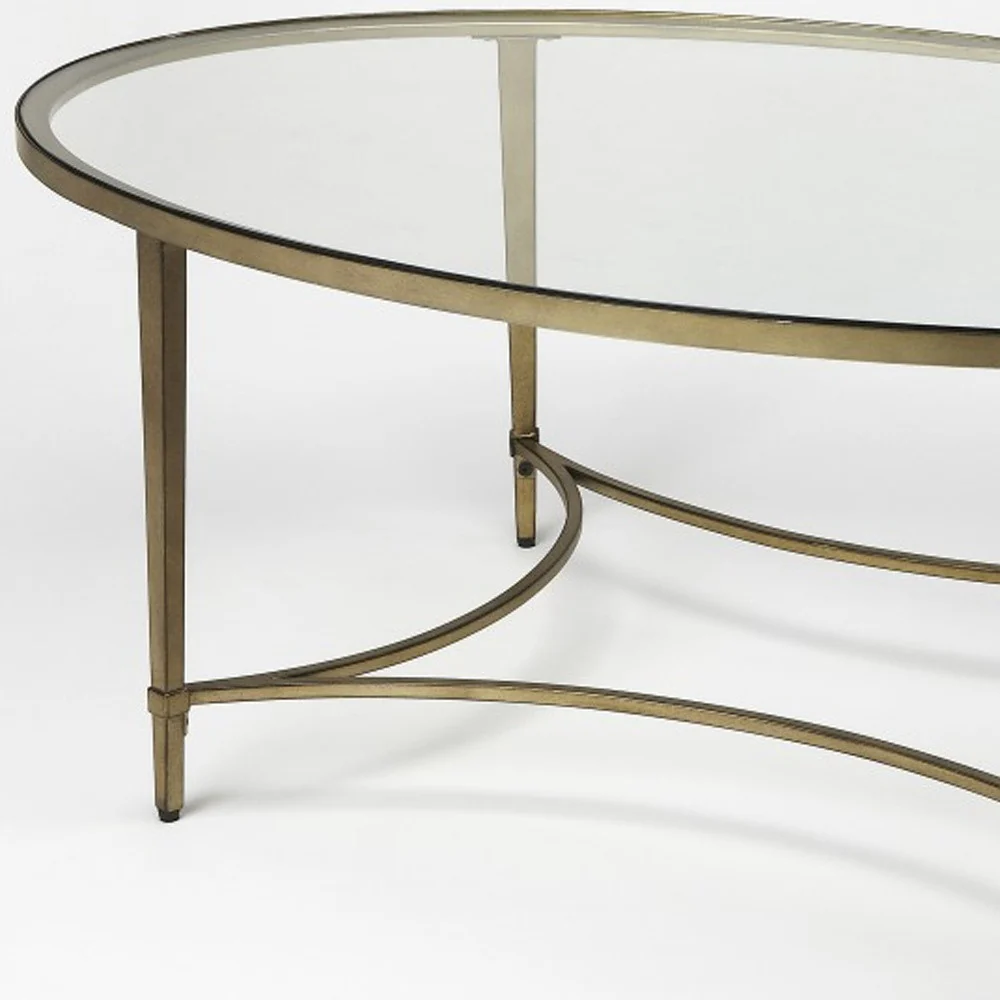 Golden Oval Coffee Table By Homeroots - Image 4
