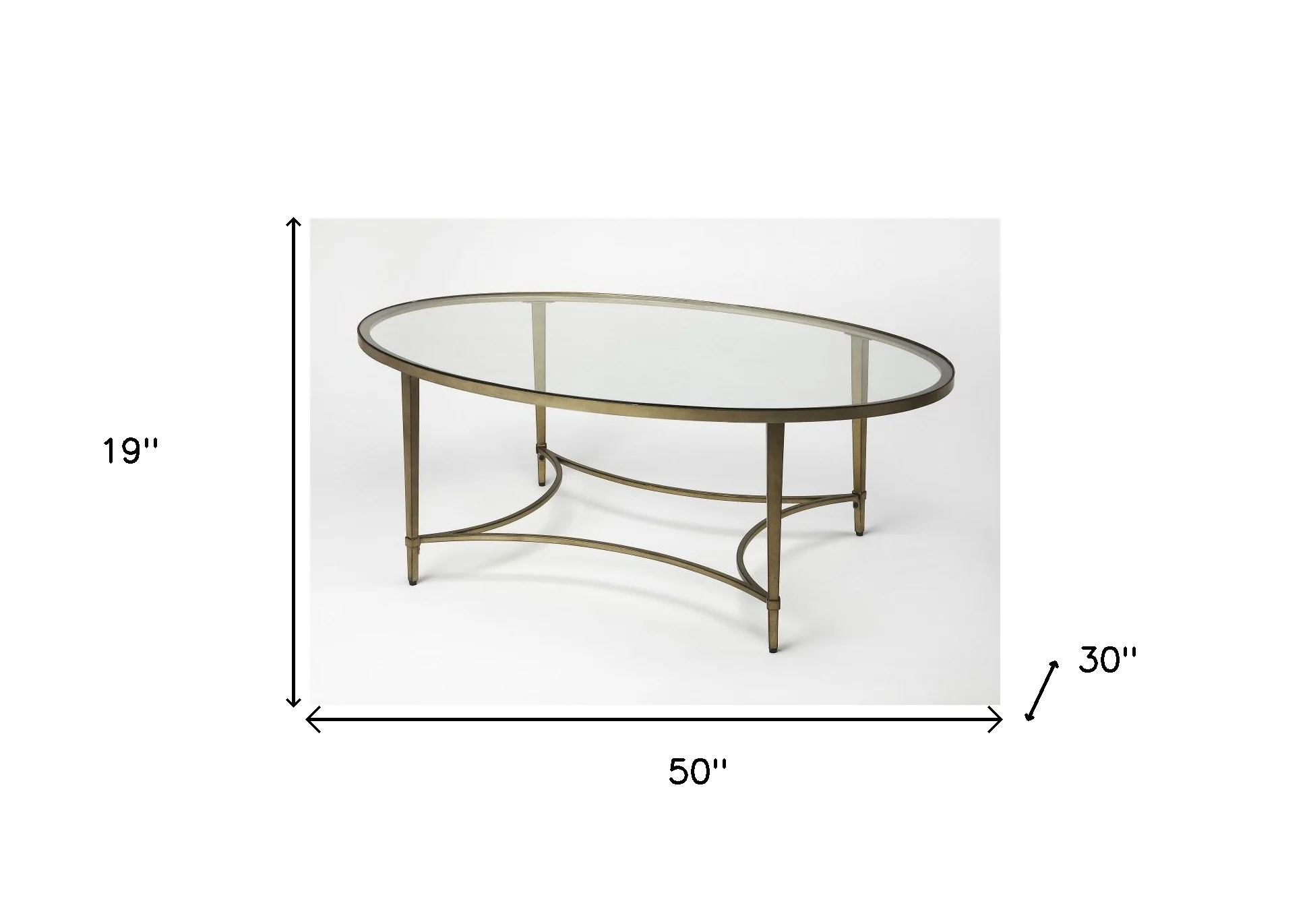 Golden Oval Coffee Table By Homeroots - Image 5