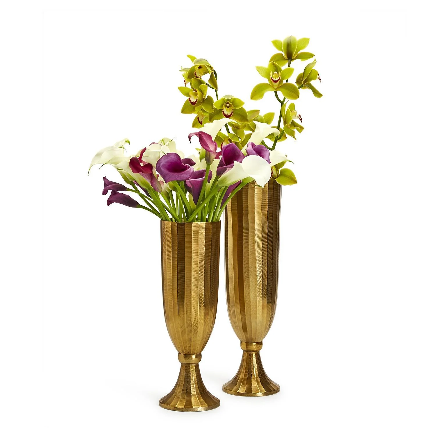 Golden Pedestal Vase Set Of 4 By Tozai Home - Image 2