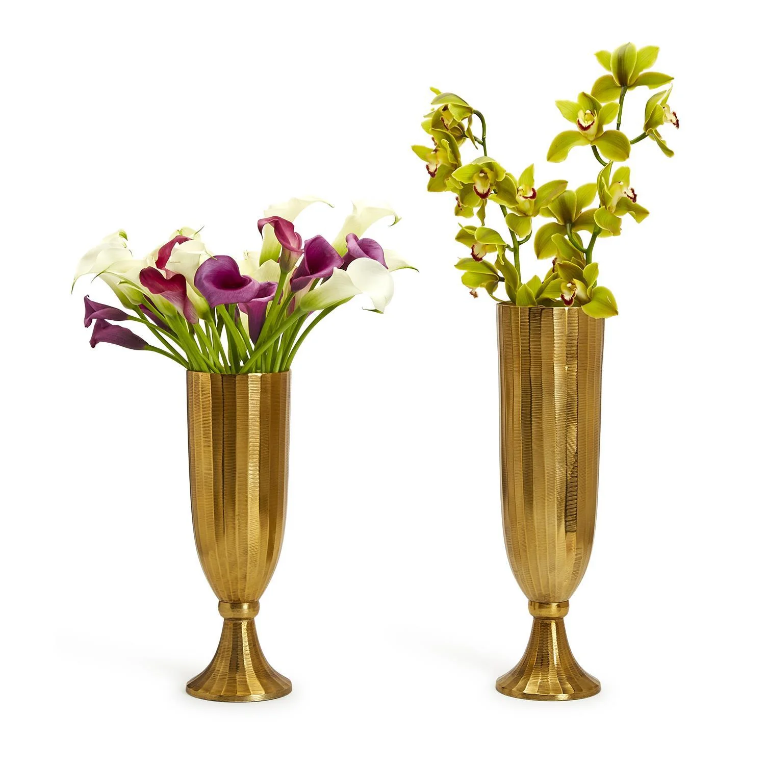 Golden Pedestal Vase Set Of 4 By Tozai Home - Image 3