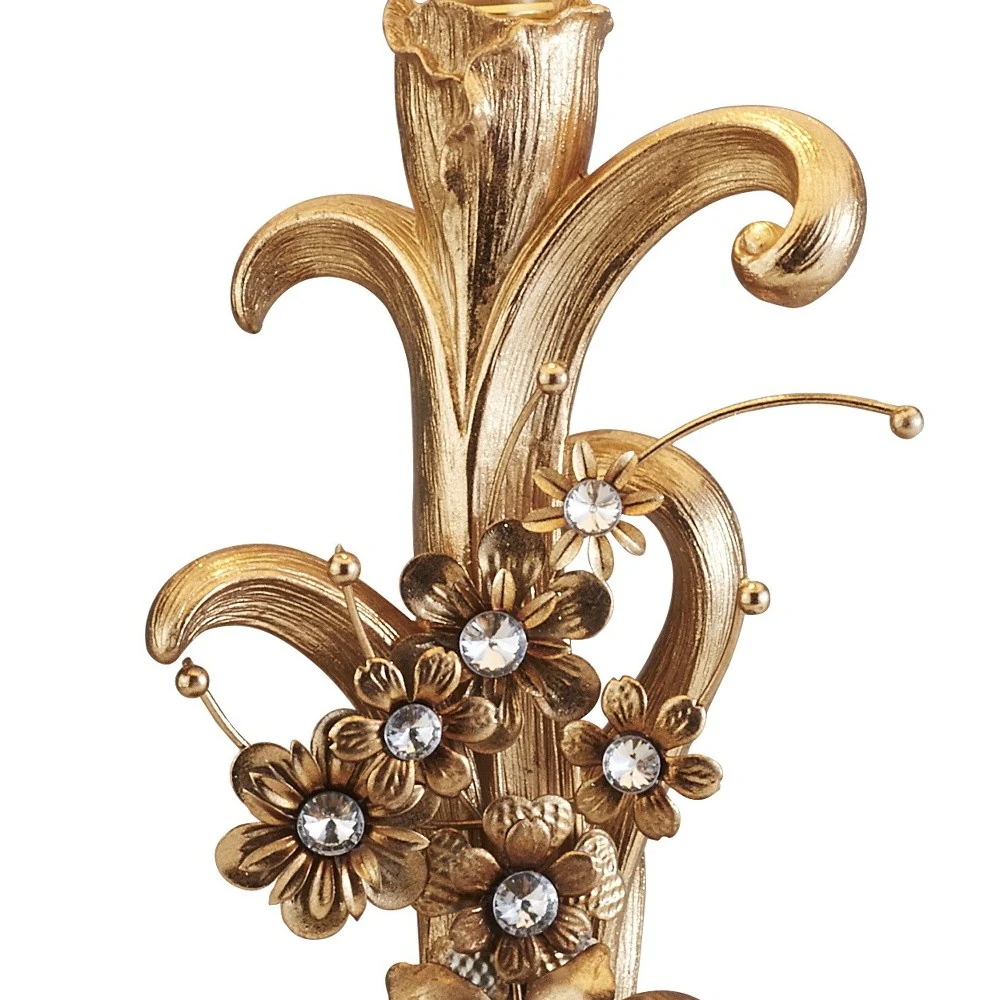 Golden Scroll and Faux Crystal Bling Table Lamp By Homeroots - Image 3