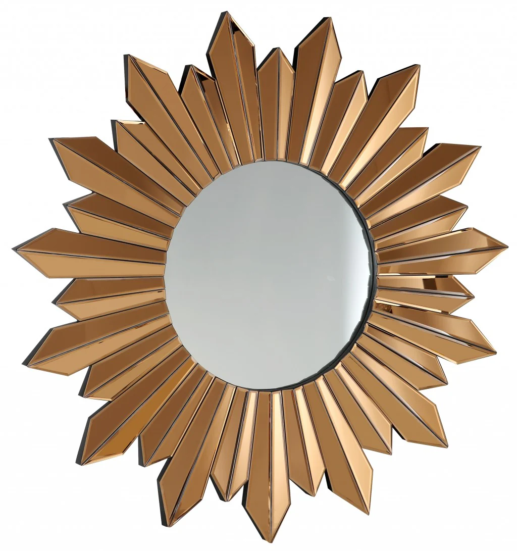 Golden Sun Accent Mirror By Homeroots - Image 2