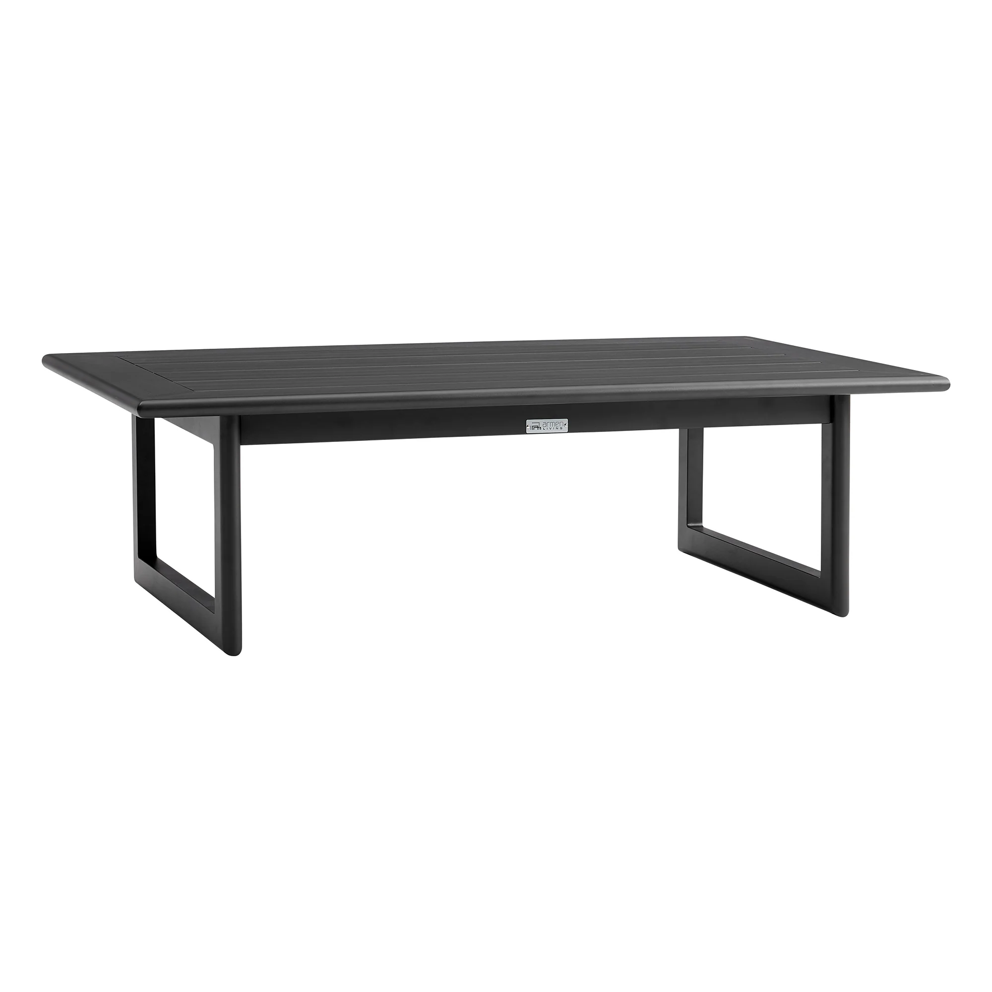 Grand 4 Piece Black Aluminum Outdoor Seating Set with Dark Gray Cushions By Armen Living - Image 7