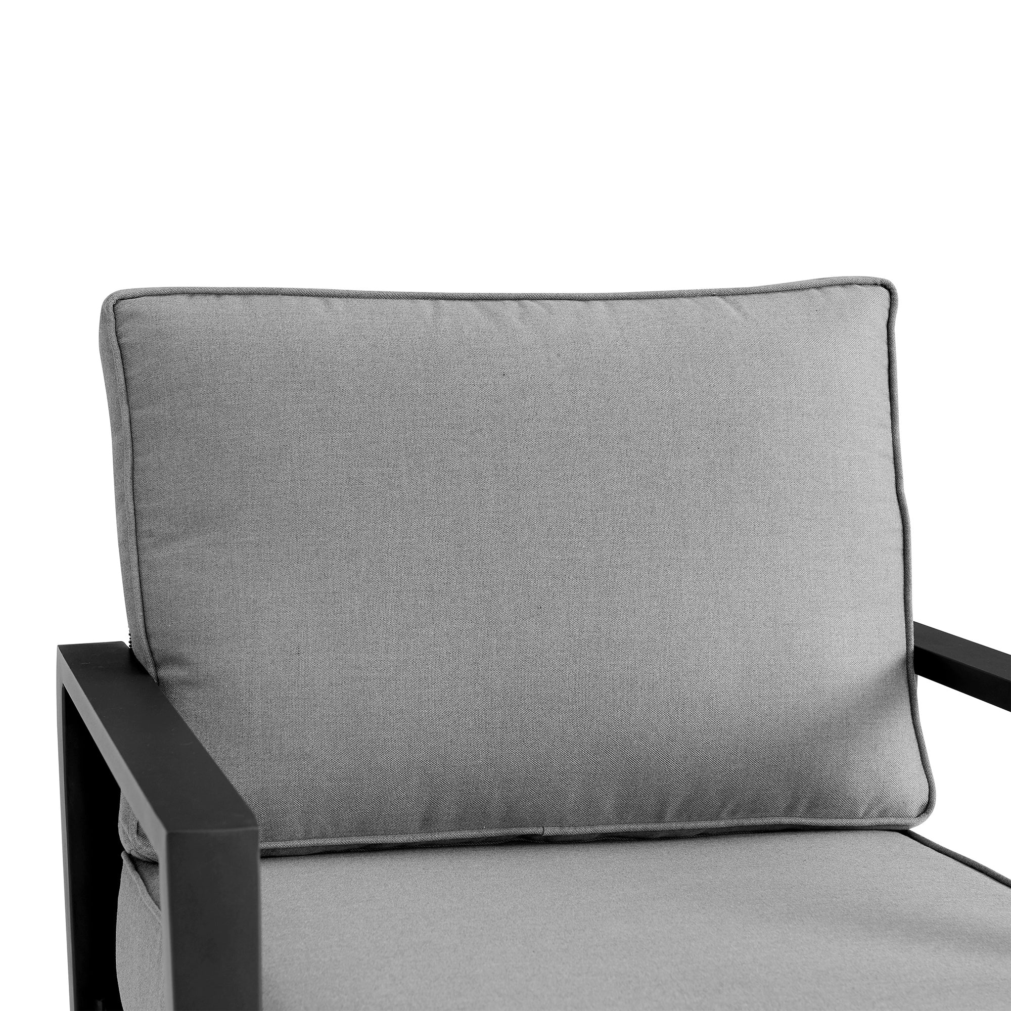 Grand Black Aluminum Outdoor Swivel Glider Chair with Dark Gray Cushions By Armen Living - Image 6