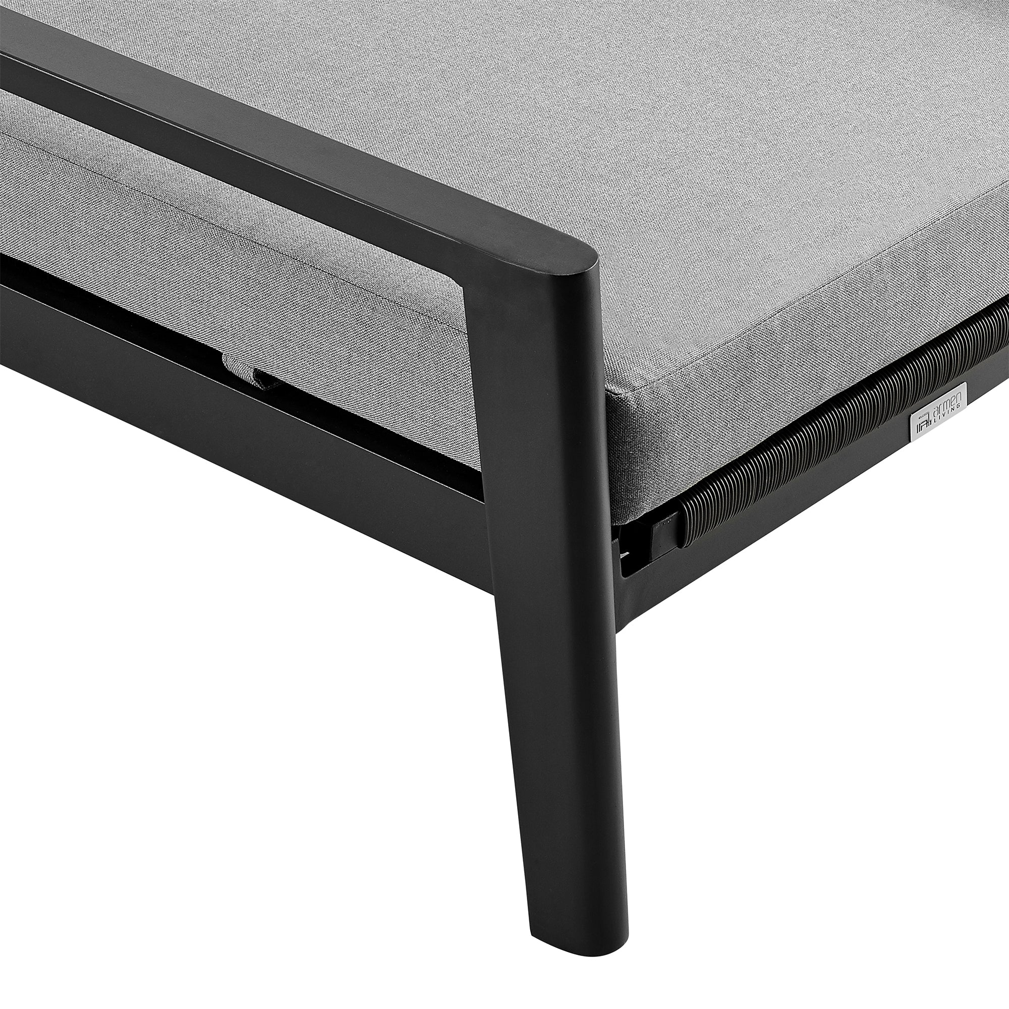 Grand Outdoor Patio Adjustable Chaise Lounge Chair in Aluminum with Grey Cushions By Armen Living - Image 10