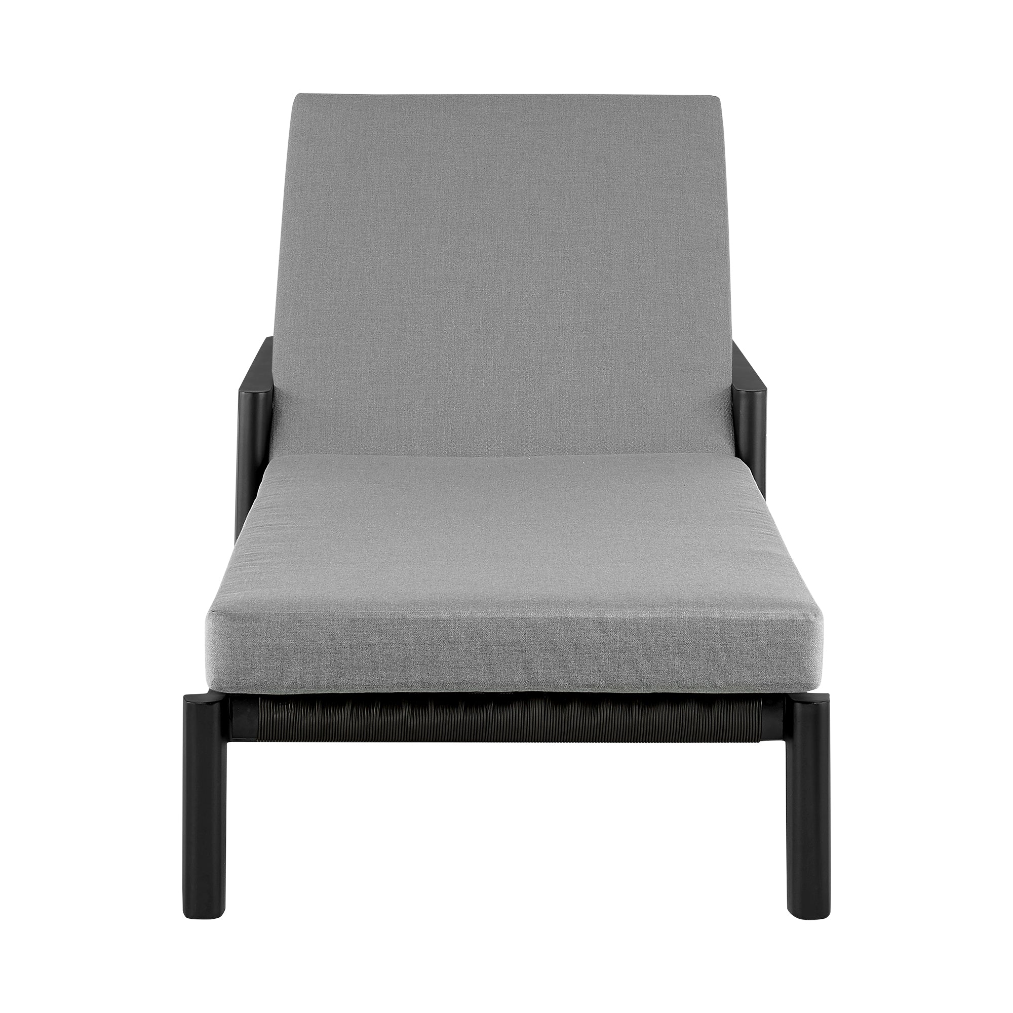Grand Outdoor Patio Adjustable Chaise Lounge Chair in Aluminum with Grey Cushions By Armen Living - Image 3