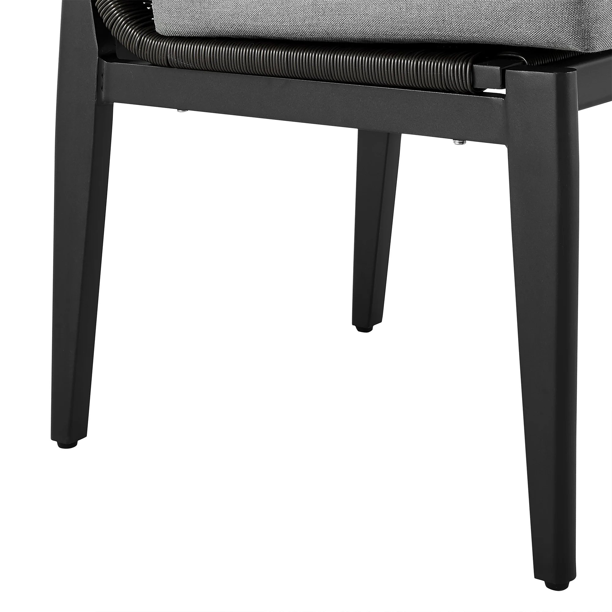 Grand Outdoor Patio Dining Chairs in Aluminum with Grey Cushions - Set of 2 By Armen Living - Image 9