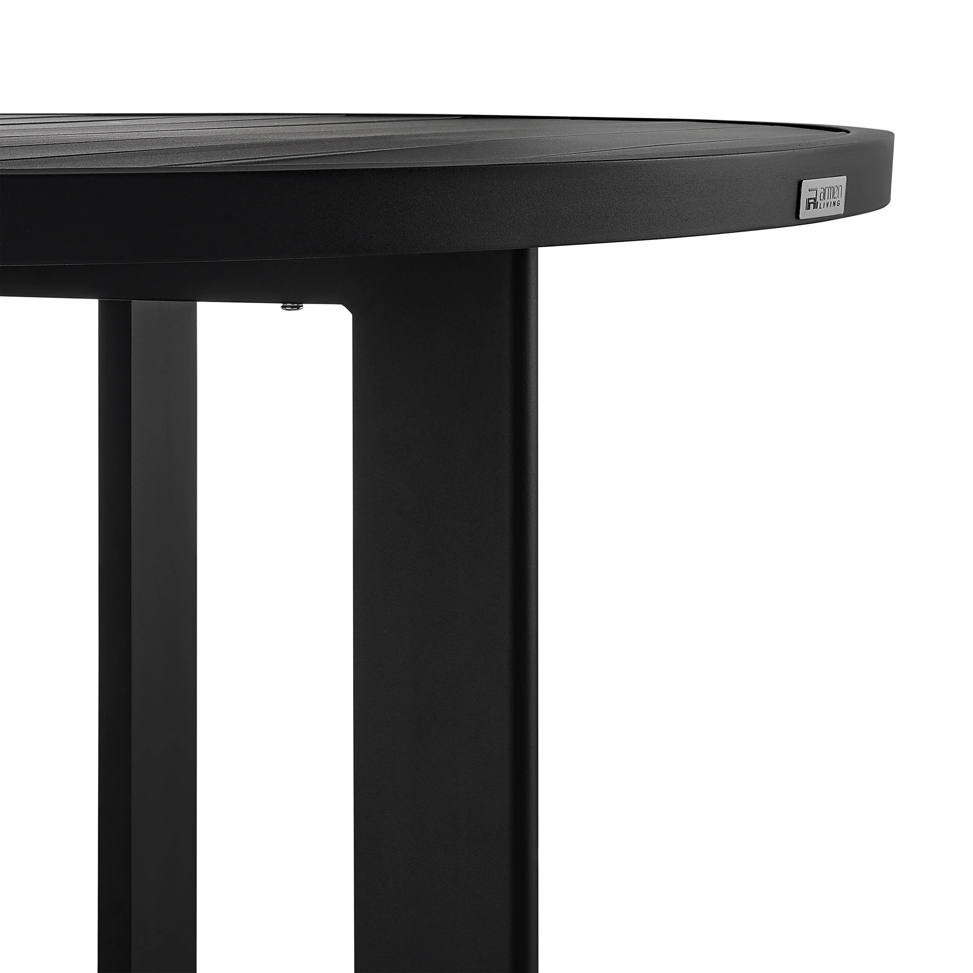 Grand Outdoor Patio Round Dining Table in Aluminum By Armen Living - Image 5
