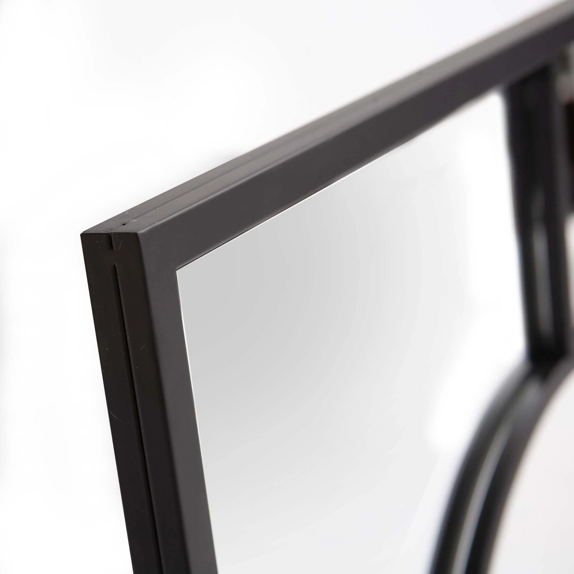 Graphite Geometric Design Square Metal Wall Mirror By Homeroots - Image 5