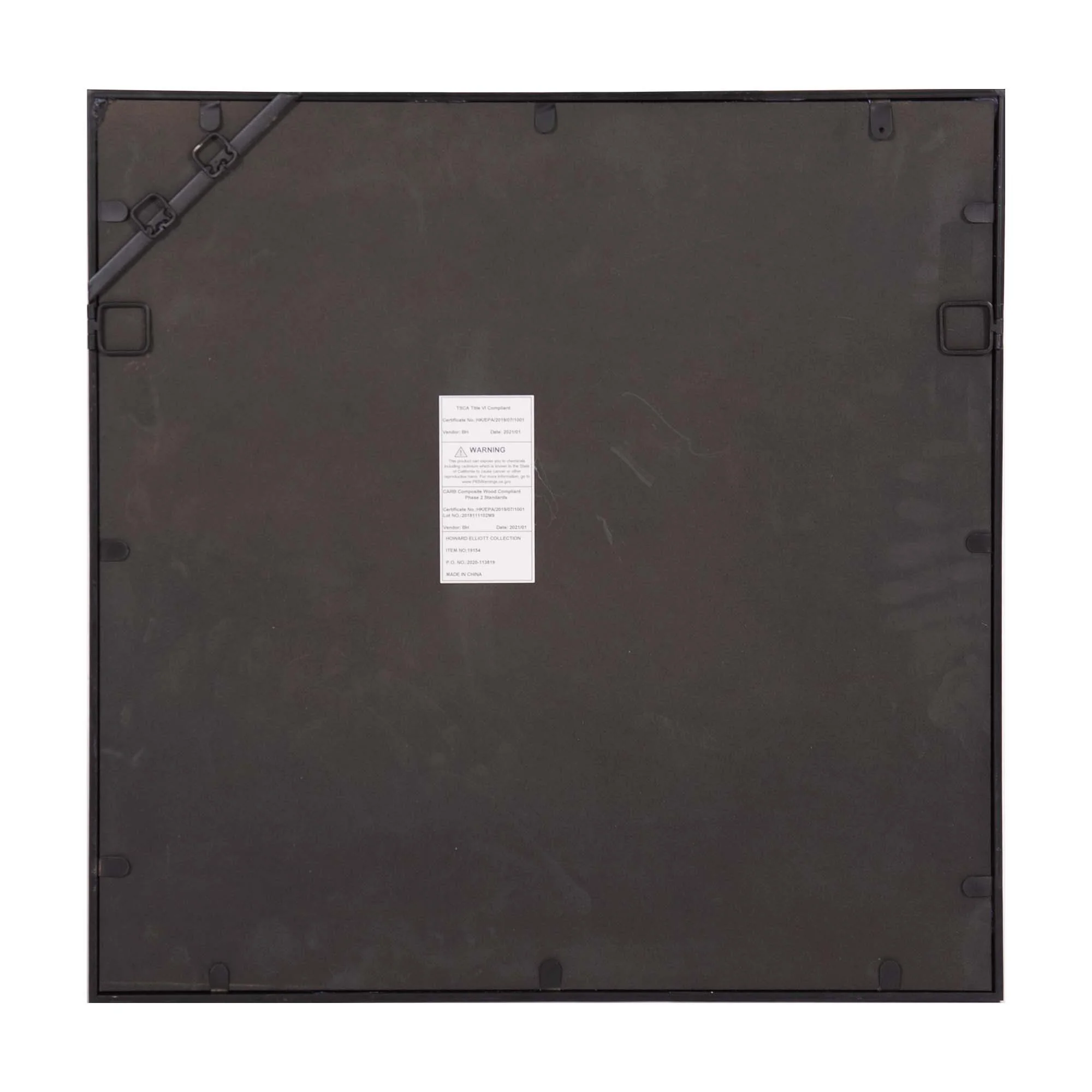 Graphite Geometric Design Square Metal Wall Mirror By Homeroots - Image 6