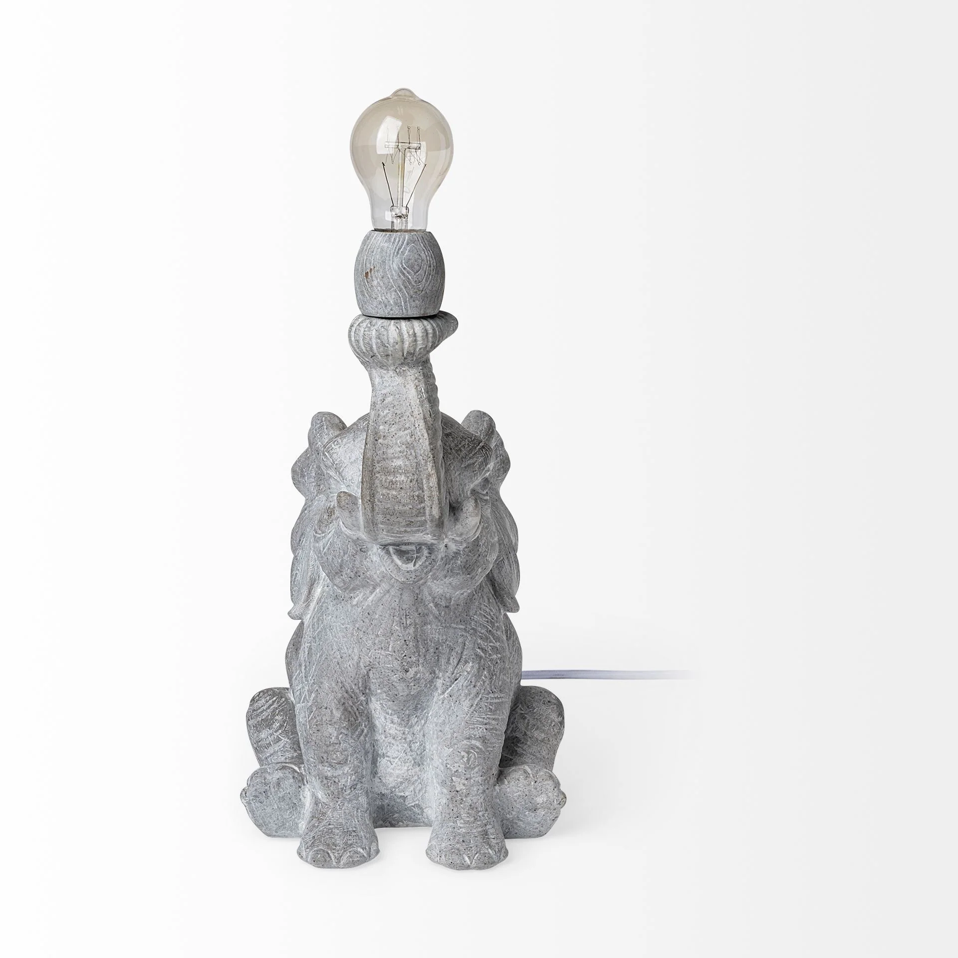 Graphite Resin Elephant Table Lamp By Homeroots - Image 3