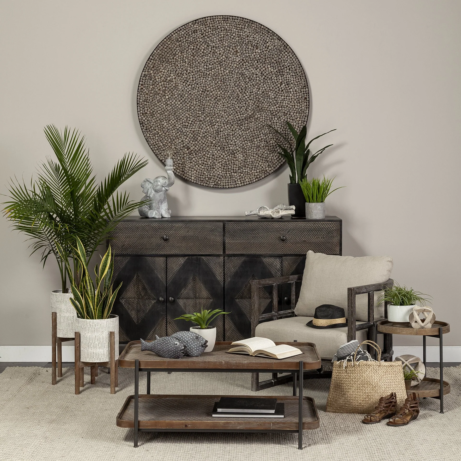 Graphite Resin Elephant Table Lamp By Homeroots - Image 9