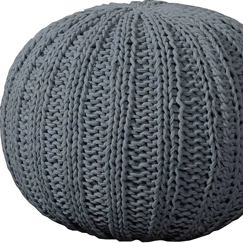 Gray 100% Cotton Ottoman By Homeroots - Image 4