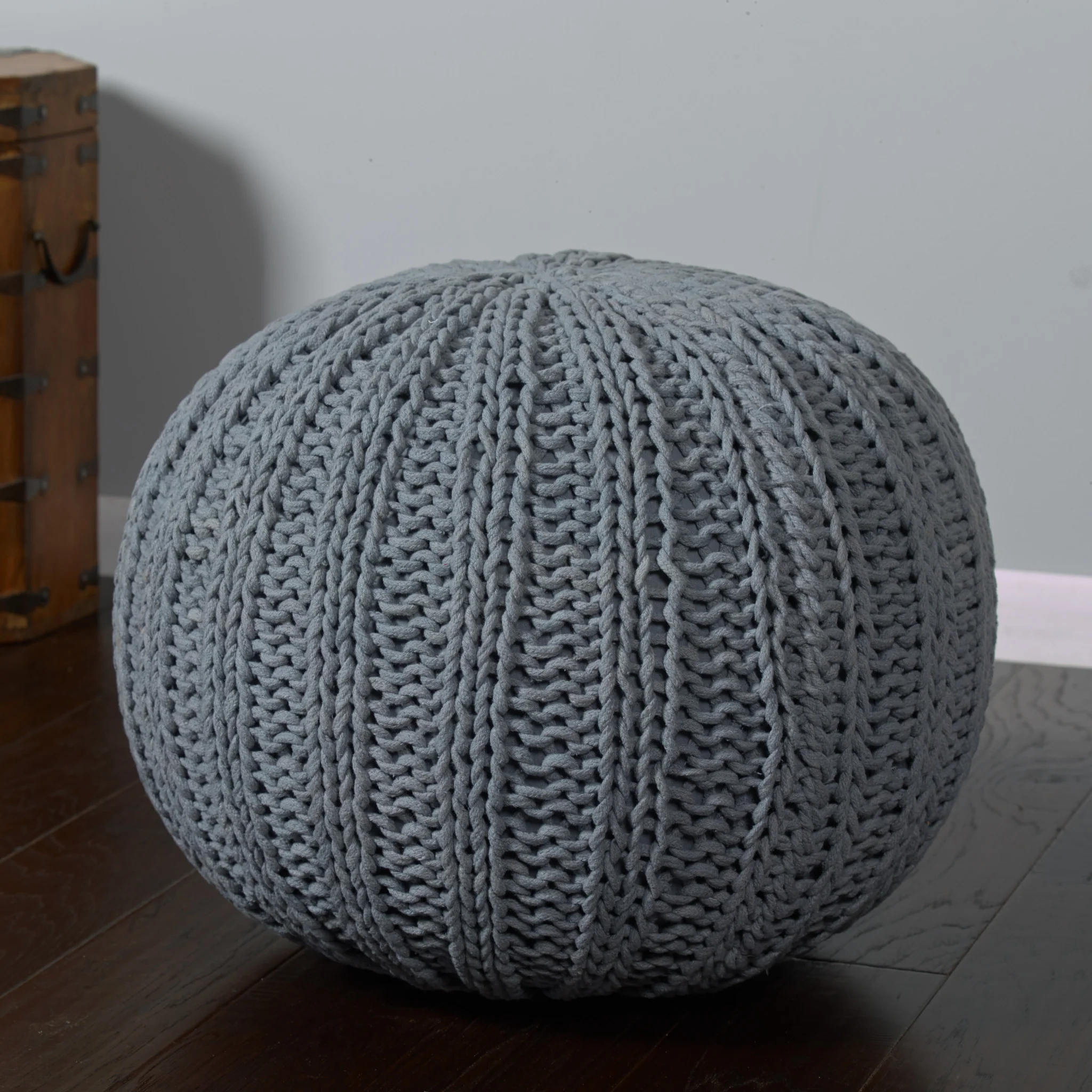 Gray 100% Cotton Ottoman By Homeroots - Image 5