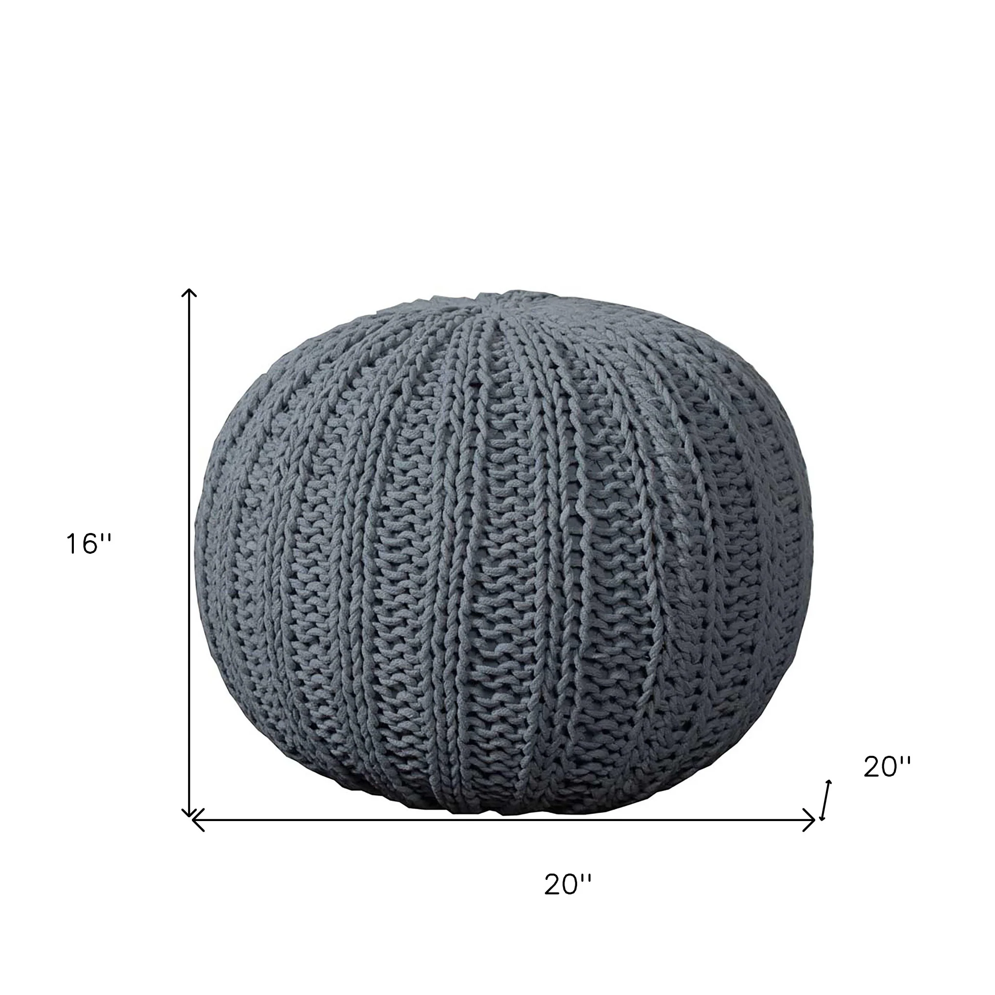 Gray 100% Cotton Ottoman By Homeroots - Image 6