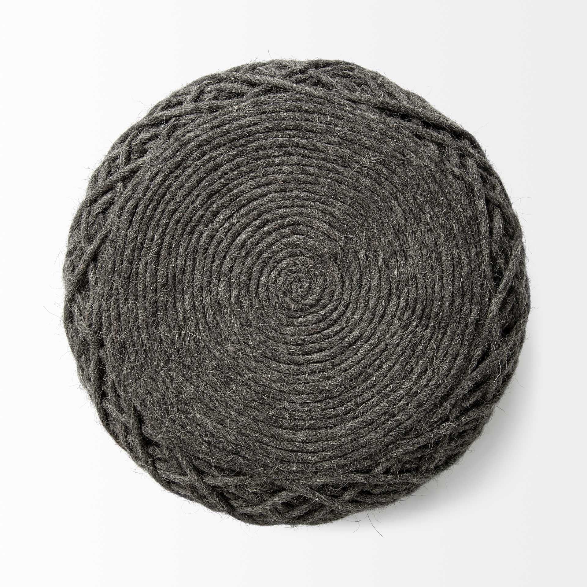 Gray Abstract Pouf Ottoman By Homeroots - Image 3