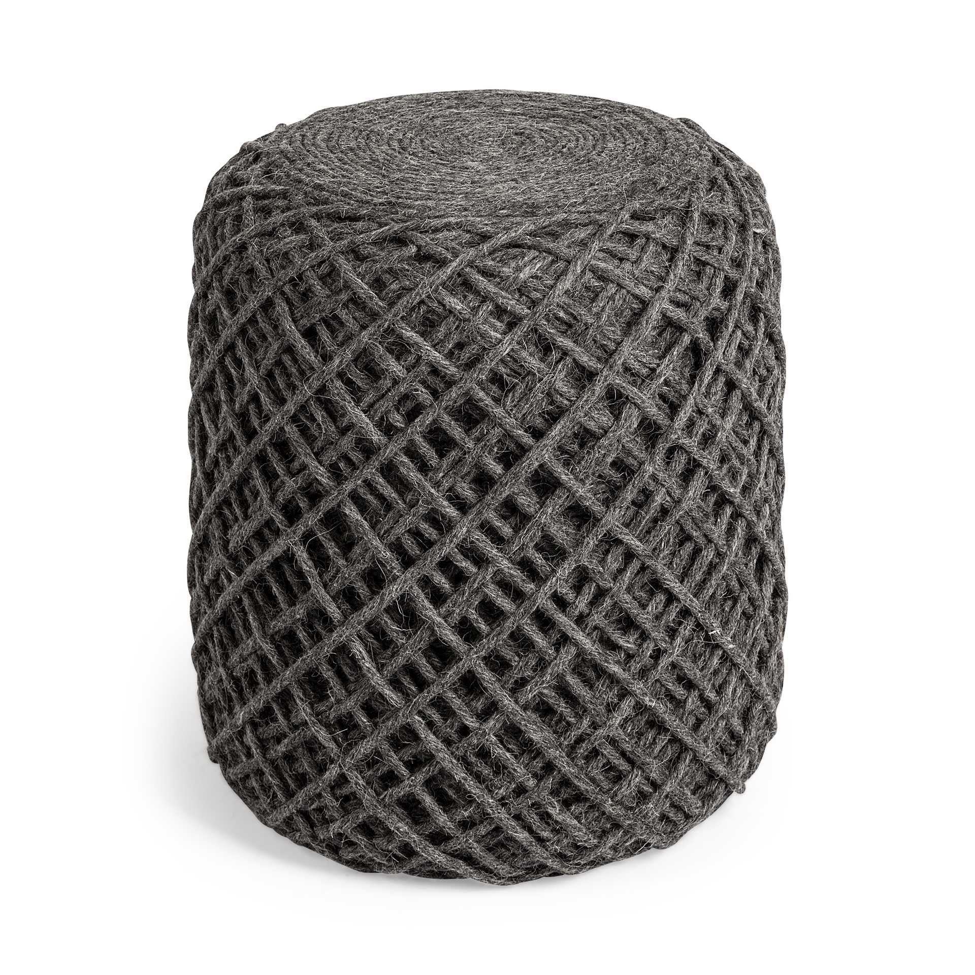 Gray Abstract Pouf Ottoman By Homeroots - Image 4