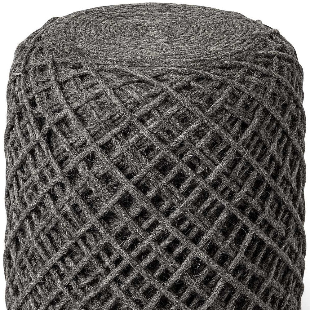Gray Abstract Pouf Ottoman By Homeroots - Image 5