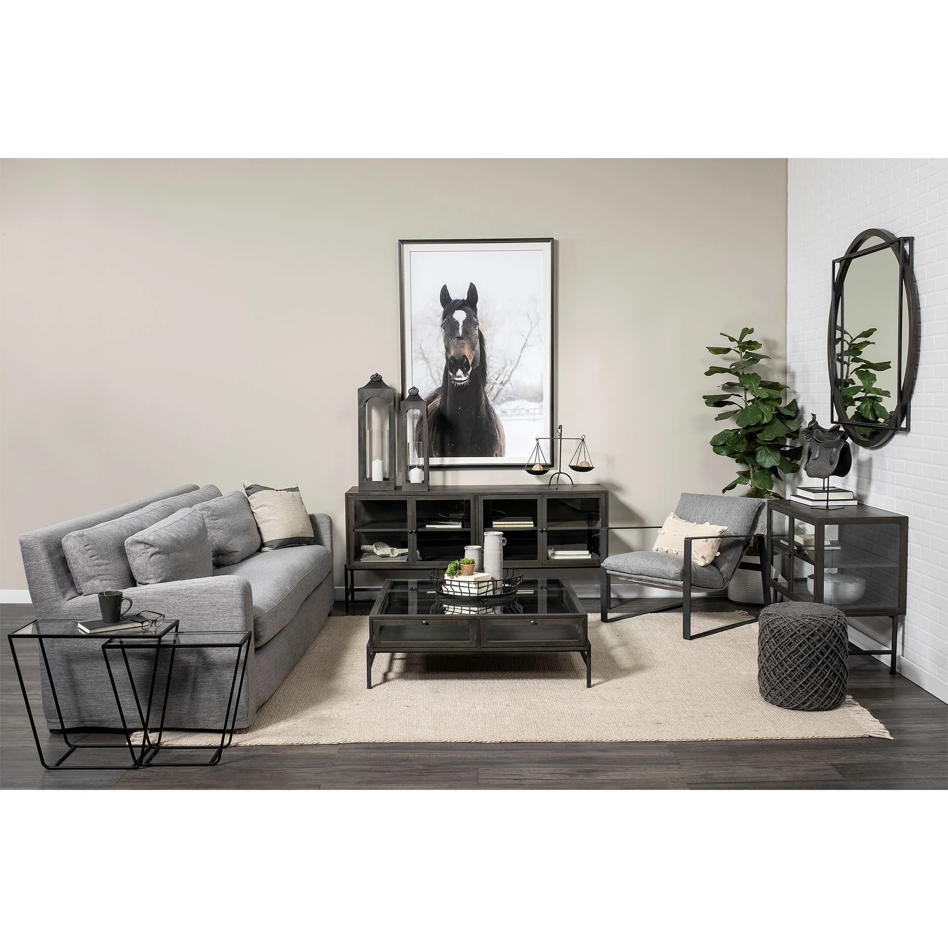 Gray Abstract Pouf Ottoman By Homeroots - Image 8