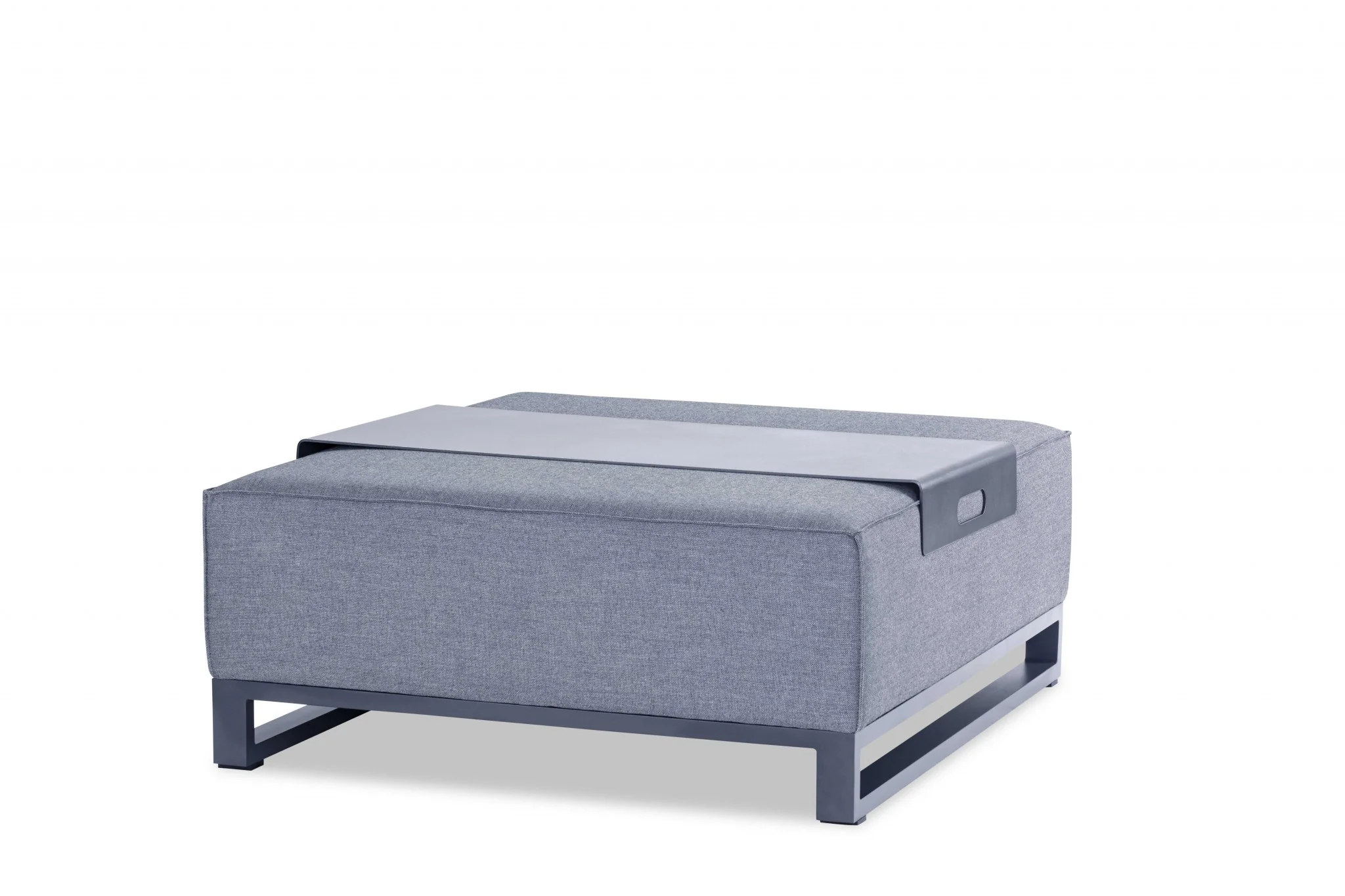 Gray Acrylic Ottoman By Homeroots - Image 2