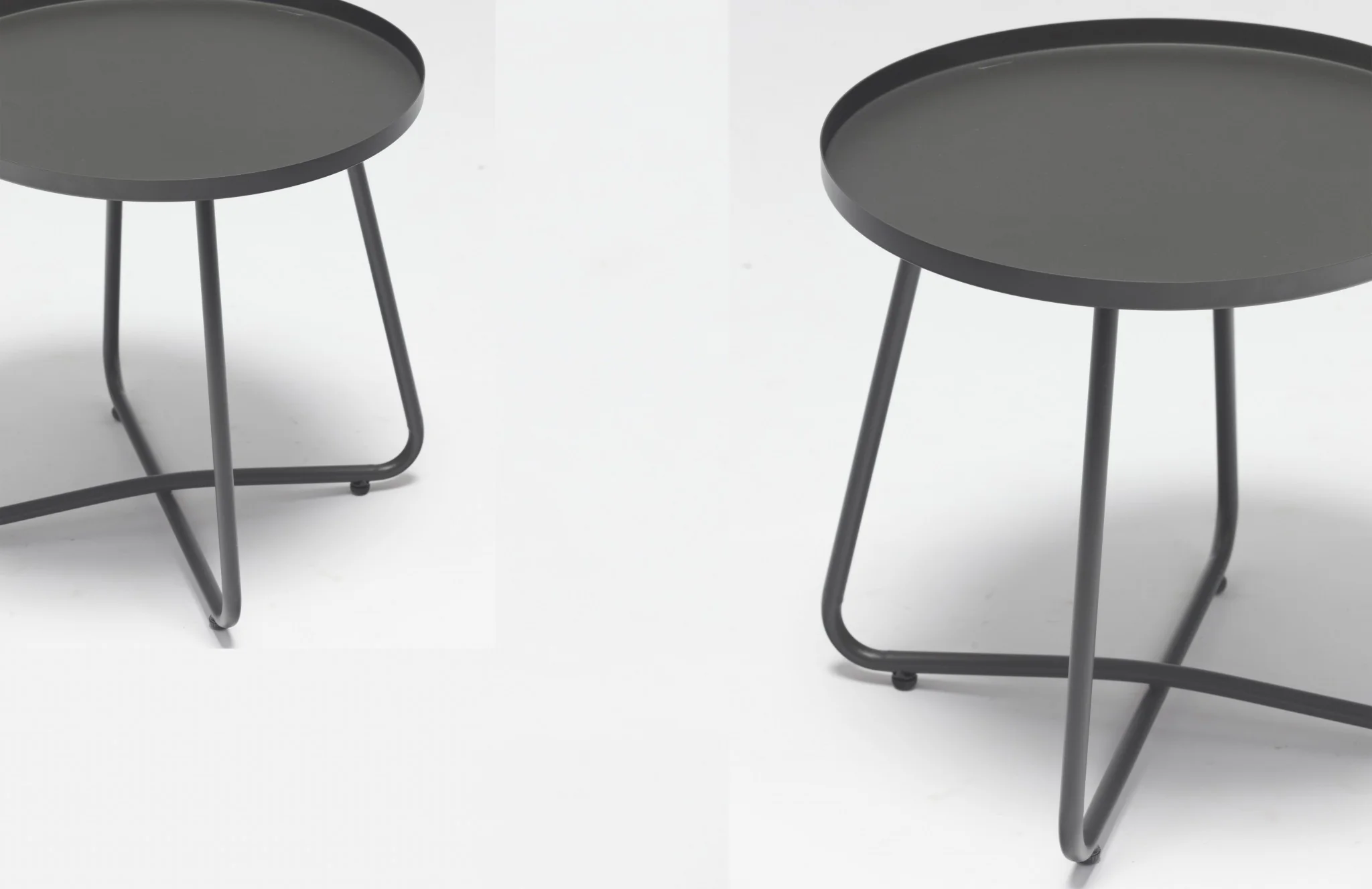 Gray Aluminum Indoor Outdoor Round End Table By Homeroots - Image 2