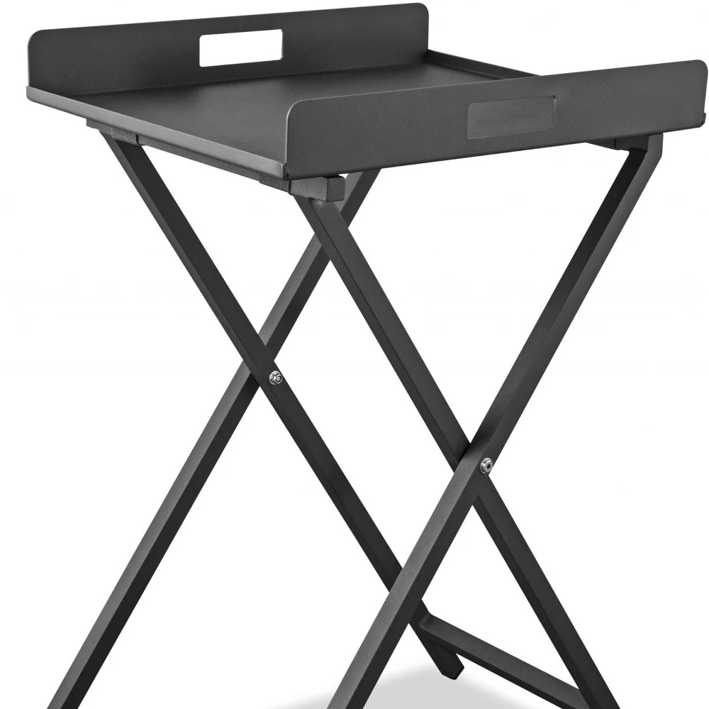 Gray Aluminum Indoor Outdoor Tray Table By Homeroots - Image 5