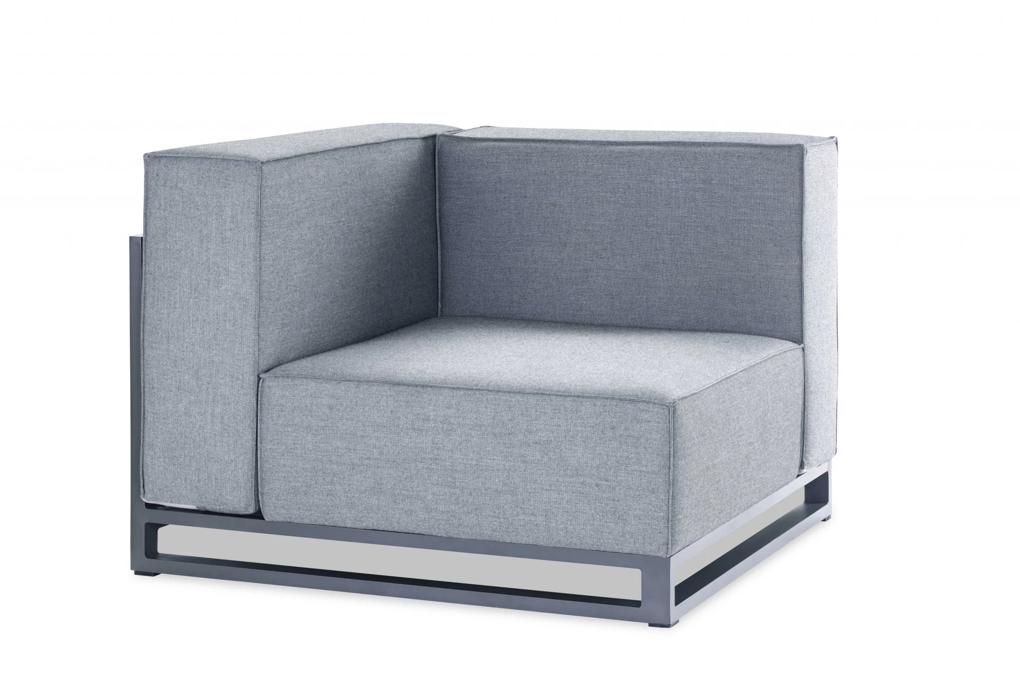 Gray Aluminum Modular Armless Corner By Homeroots - Image 2