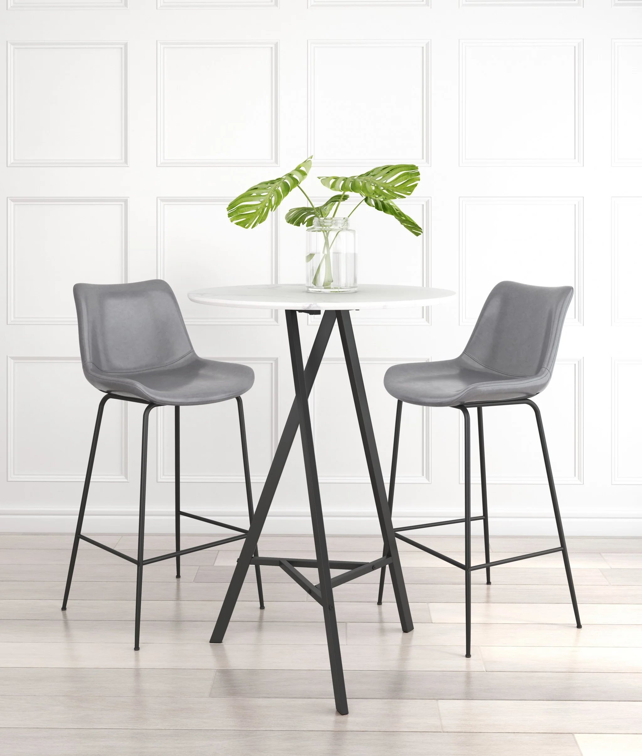 Gray and Black Bar Chair By Homeroots - Image 7