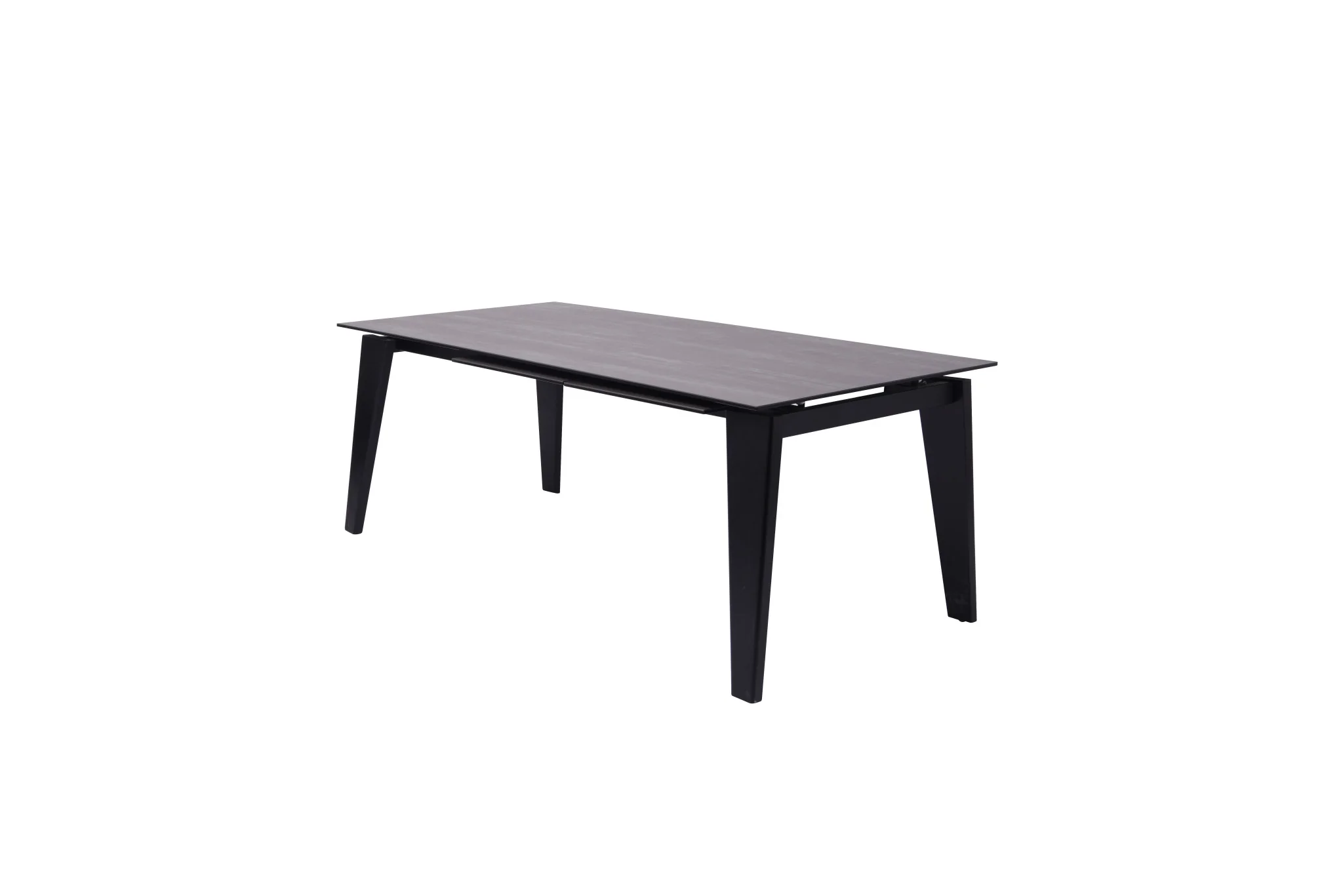 Gray And Black Ceramic And Solid Wood Drop Leaf Dining Table By Homeroots - Image 2