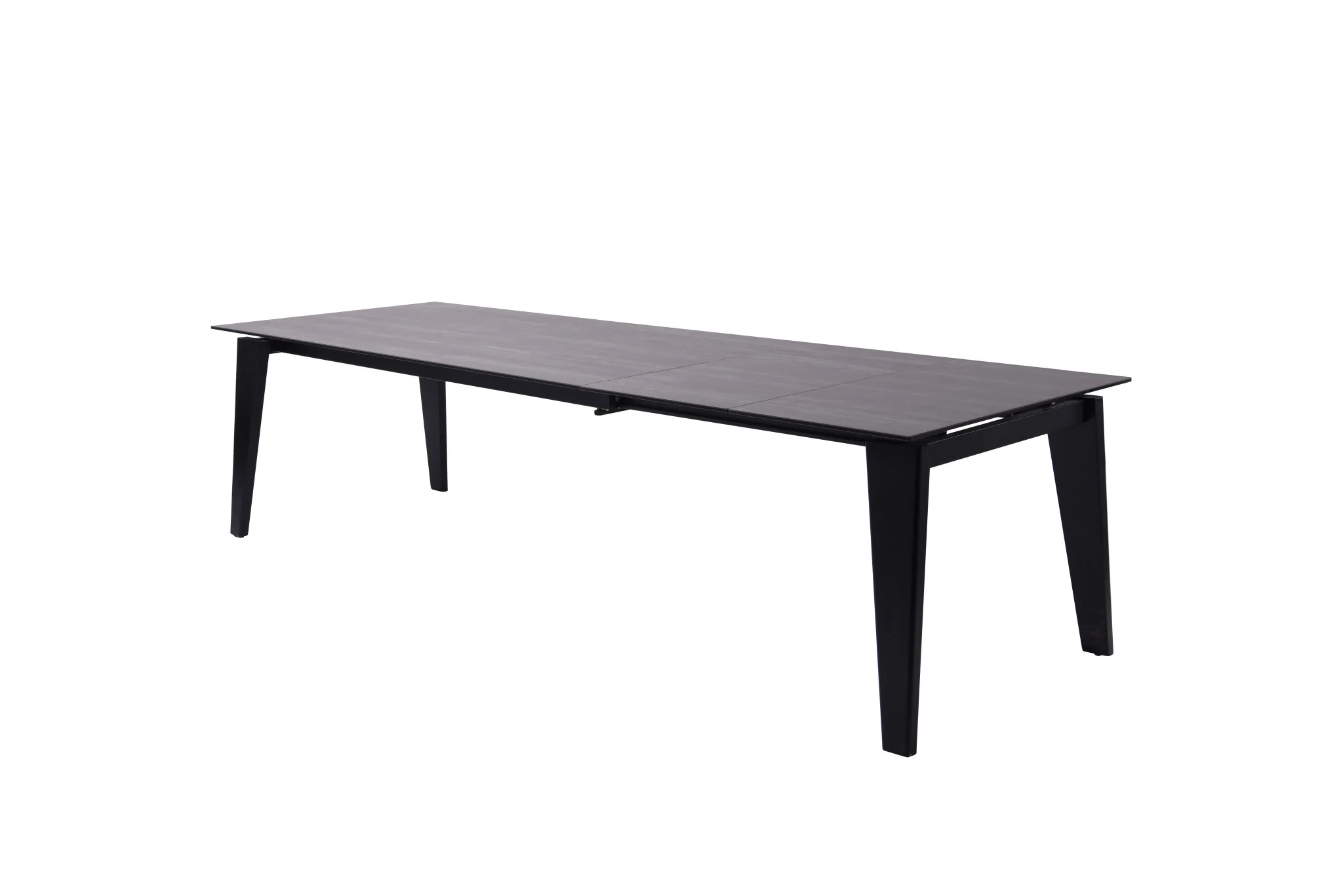 Gray And Black Ceramic And Solid Wood Drop Leaf Dining Table By Homeroots - Image 3