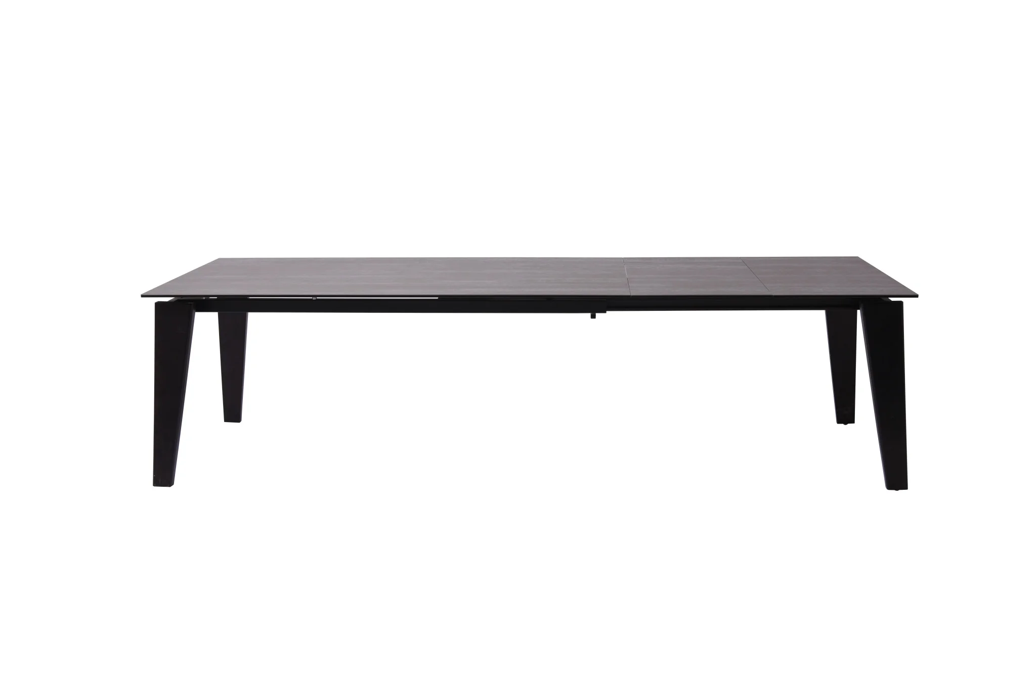 Gray And Black Ceramic And Solid Wood Drop Leaf Dining Table By Homeroots - Image 4