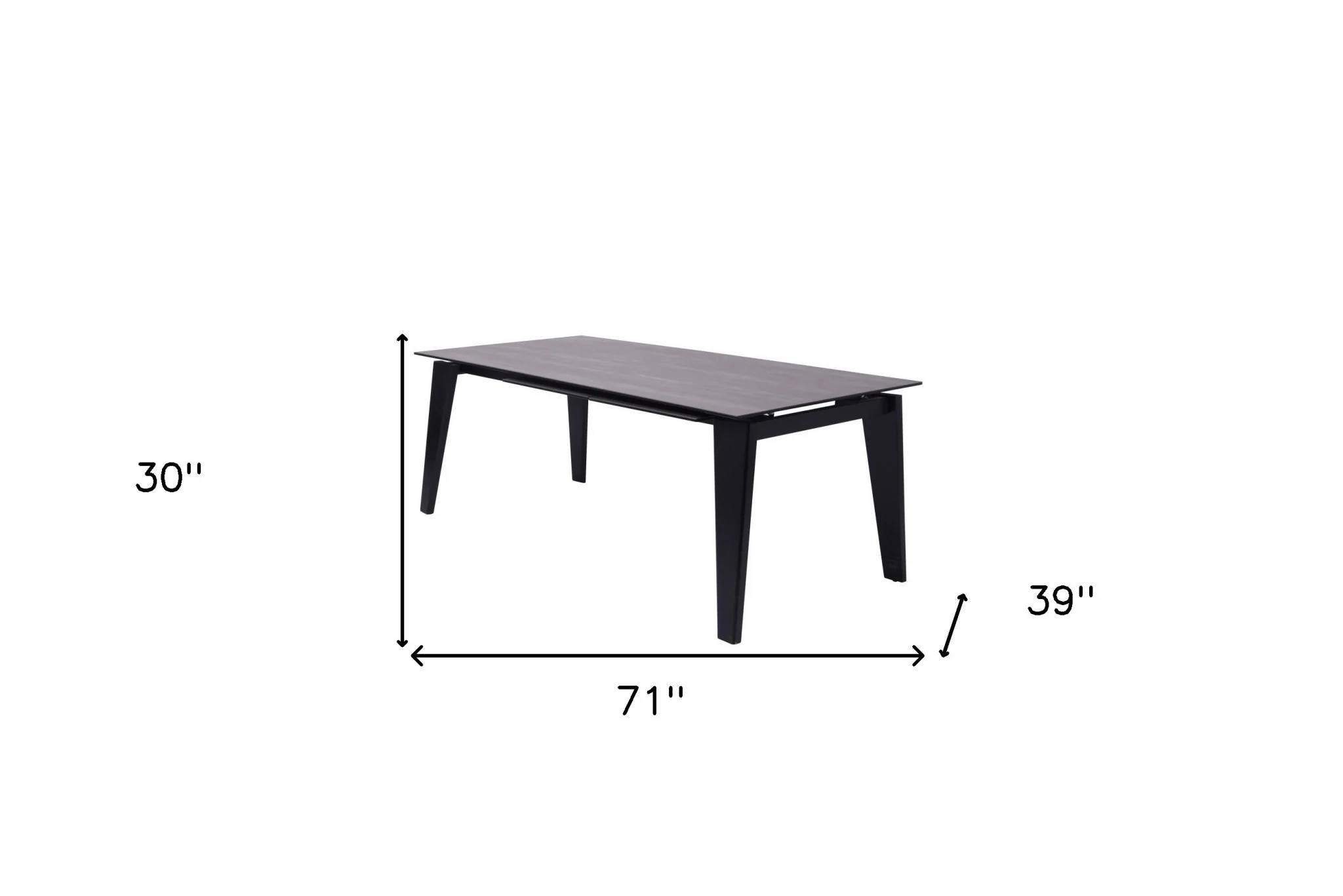 Gray And Black Ceramic And Solid Wood Drop Leaf Dining Table By Homeroots - Image 6