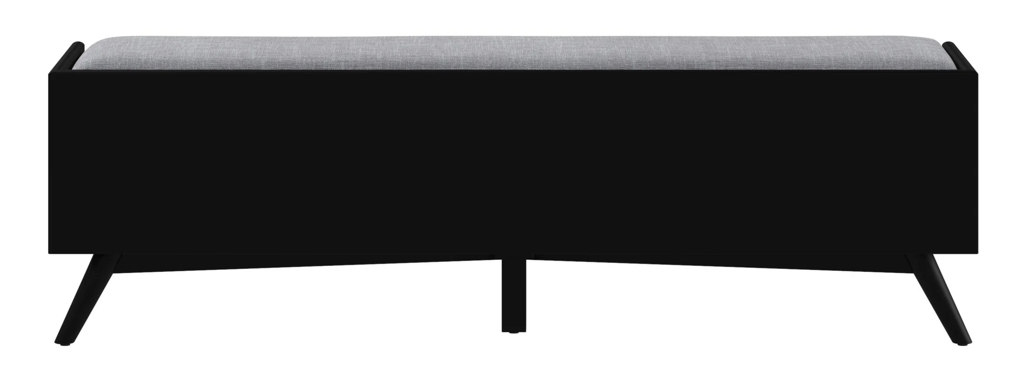 Gray and Black Fabric Upholstered Storage Bench with Drawers By Homeroots - Image 5