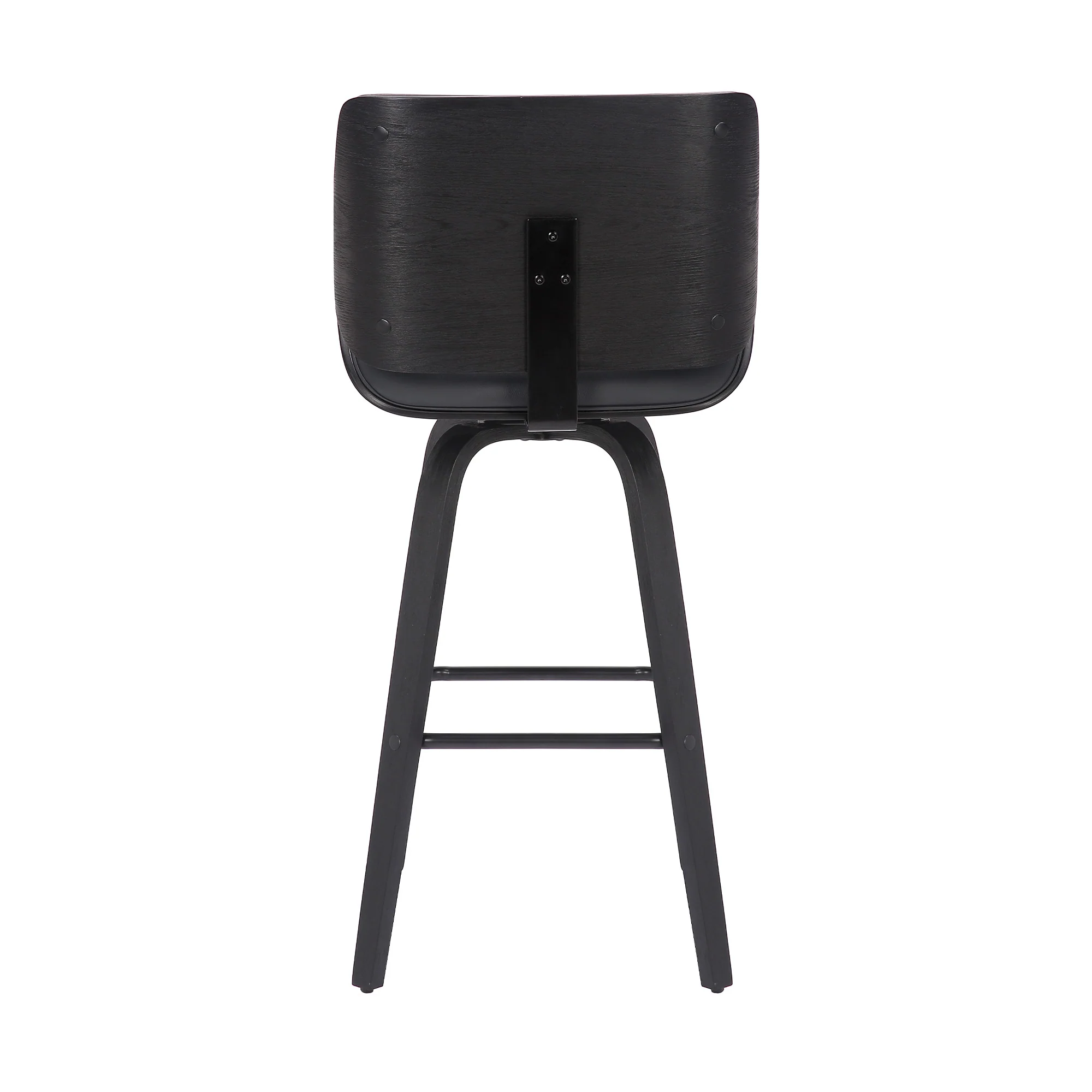 Gray and Black Faux Leather and Iron Bar Height Swivel Bar Chair By Homeroots - Image 7