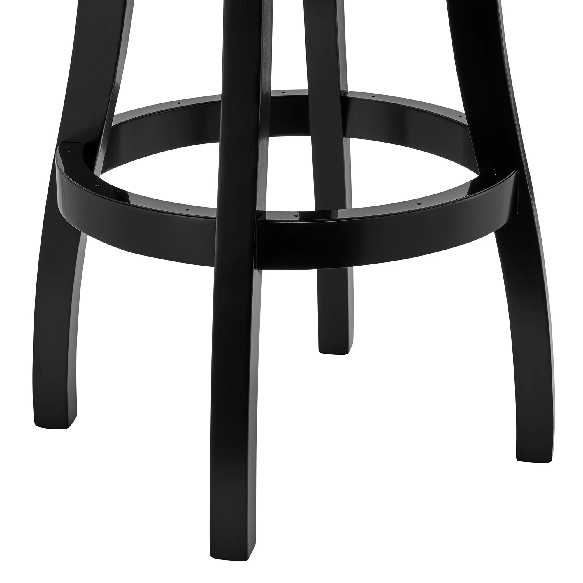 Gray and Black Faux Leather and Iron Counter Height Swivel Bar Chair By Homeroots - Image 5