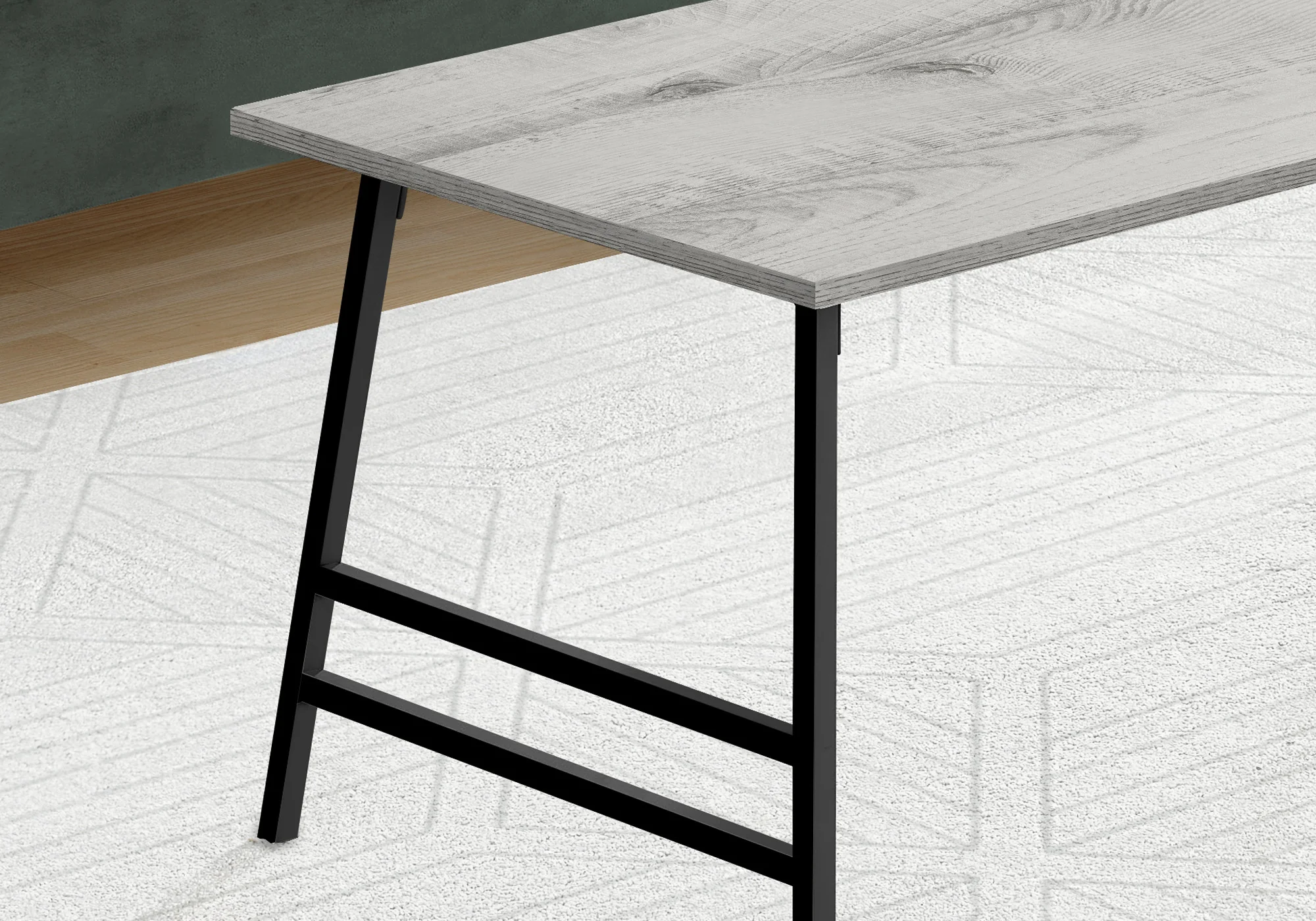 Gray And Black Metal Coffee Table By Homeroots - Image 3