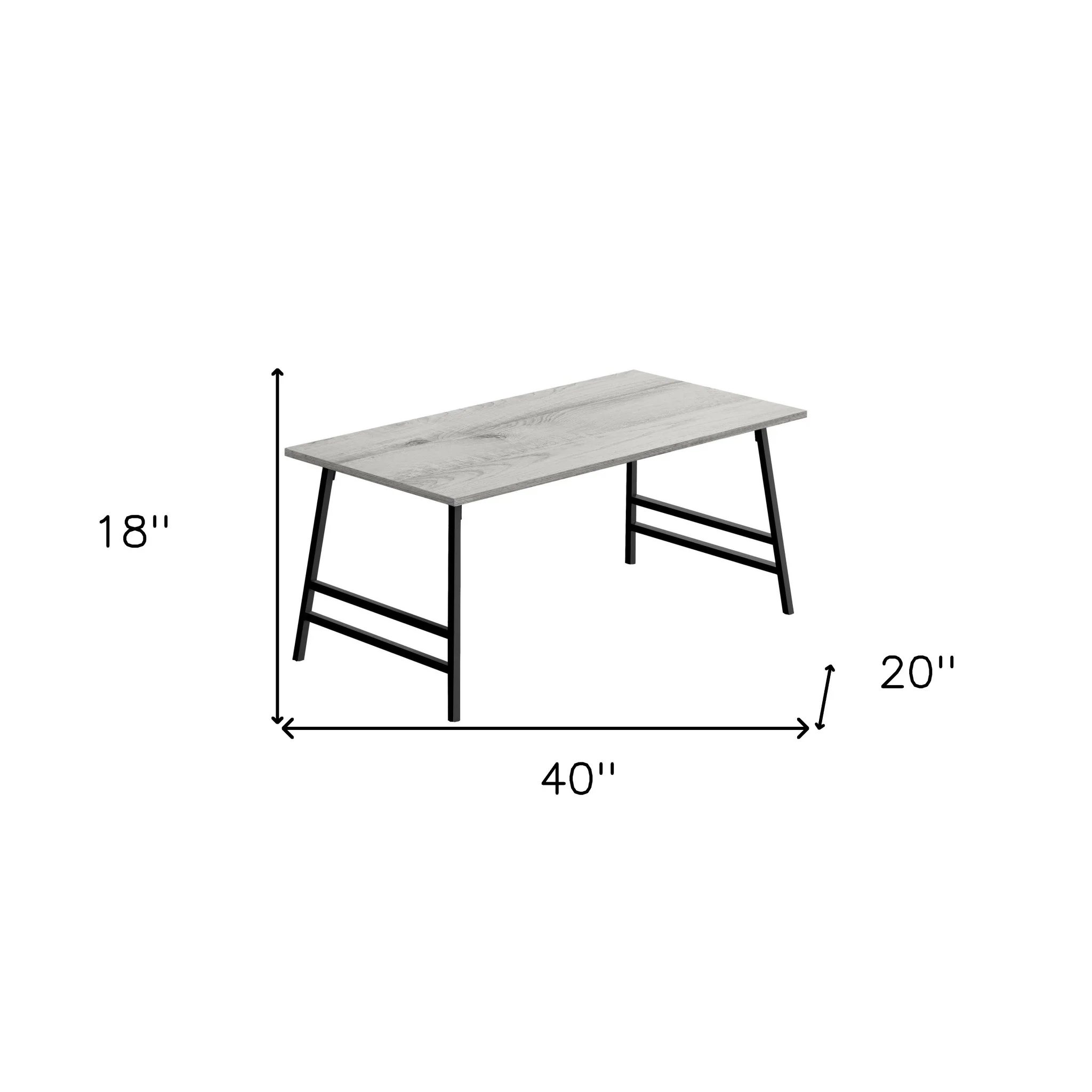 Gray And Black Metal Coffee Table By Homeroots - Image 4