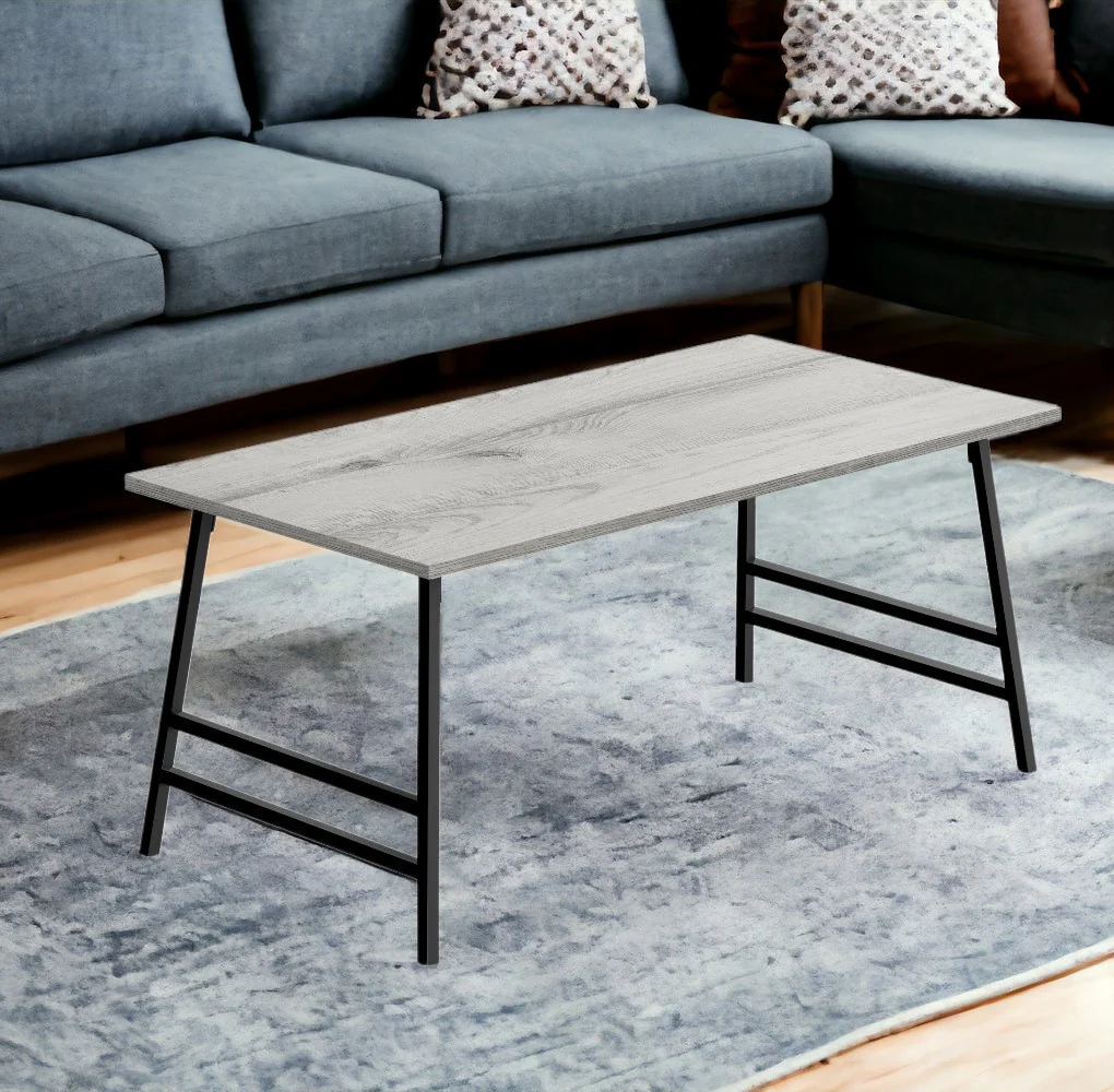 Gray And Black Metal Coffee Table By Homeroots - Image 6