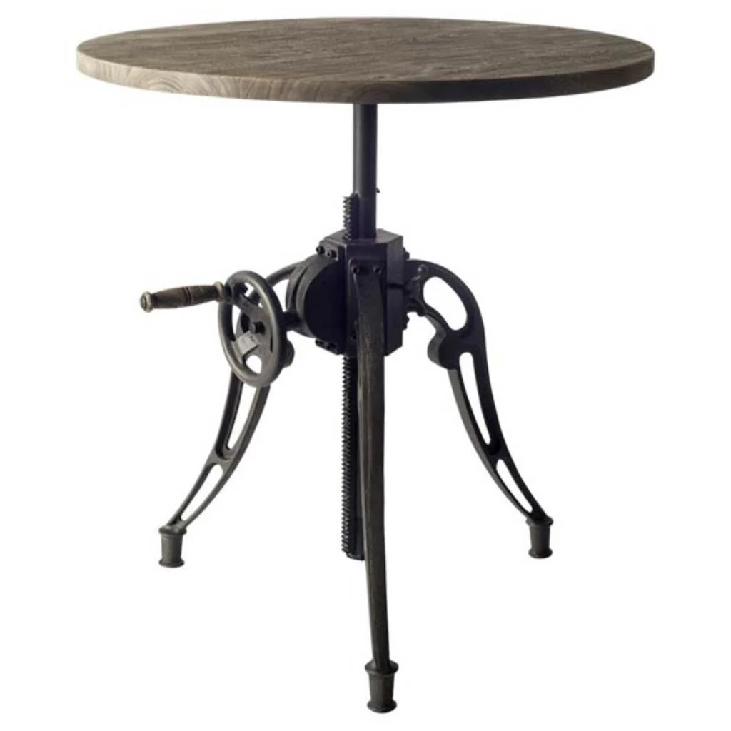 Gray And Black Rounded Solid Wood And Metal Three Leg Base Dining Table By Homeroots - Image 2