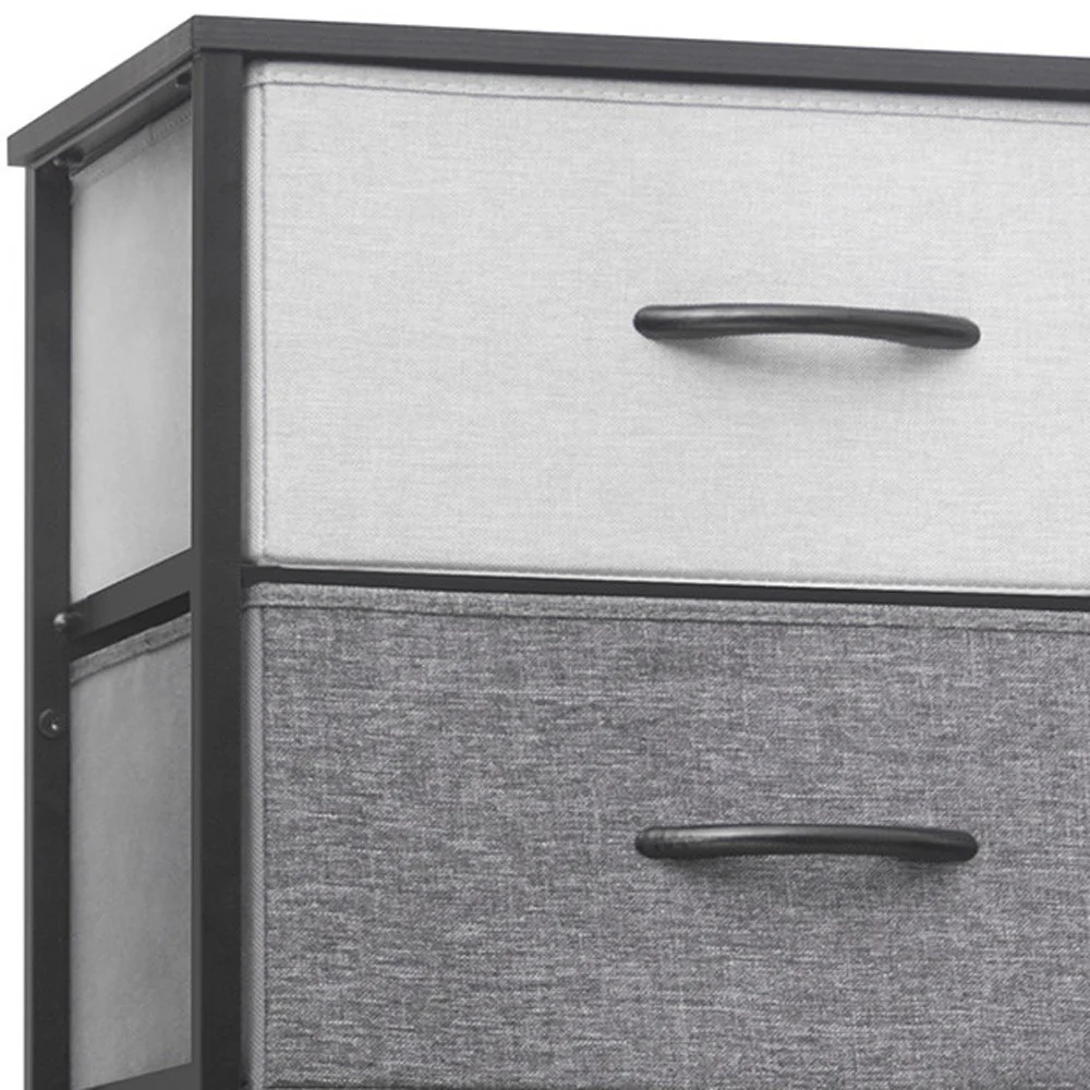Gray and Black Steel and Fabric Six Drawer Chest By Homeroots - Image 4