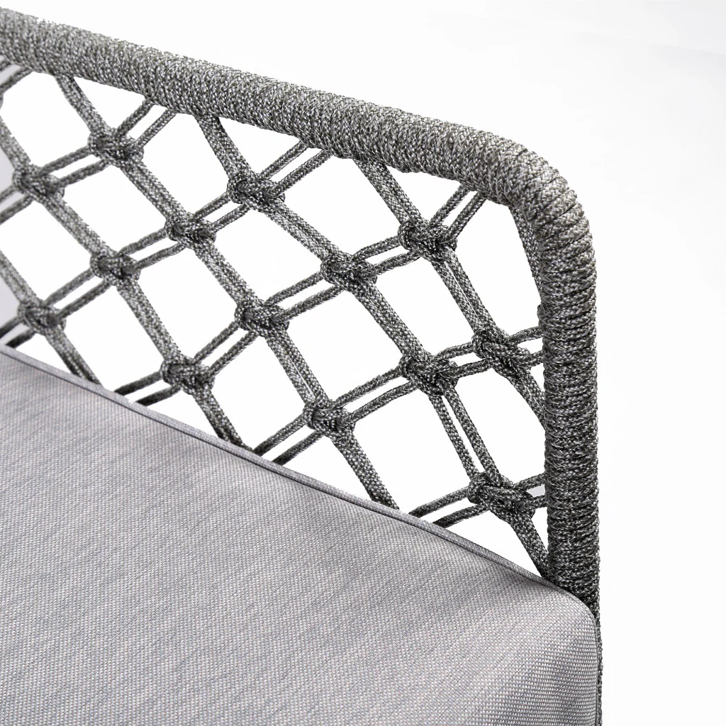 Gray and Black Steel Indoor Outdoor Dining Chair with Gray Cushion By Homeroots - Image 5