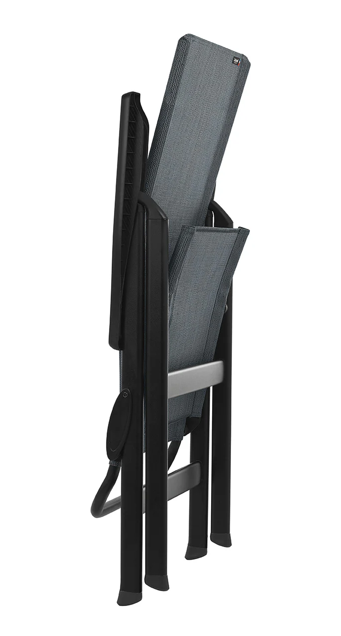 Gray and Black Steel Outdoor Arm Chair By Homeroots - Image 3
